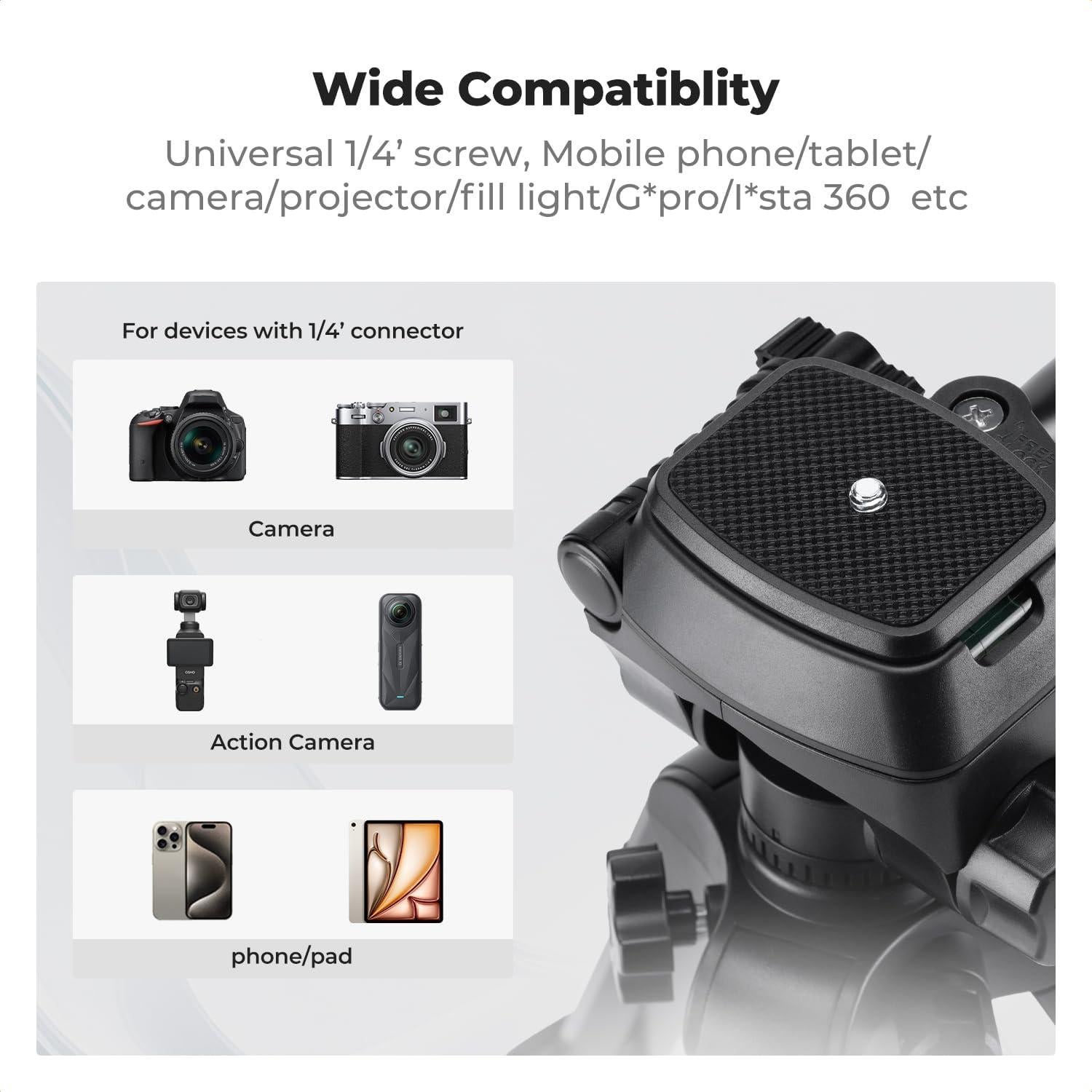 Trípode Mini K&F Concept S233A0 para Cámara y Teléfono 63.5 cm