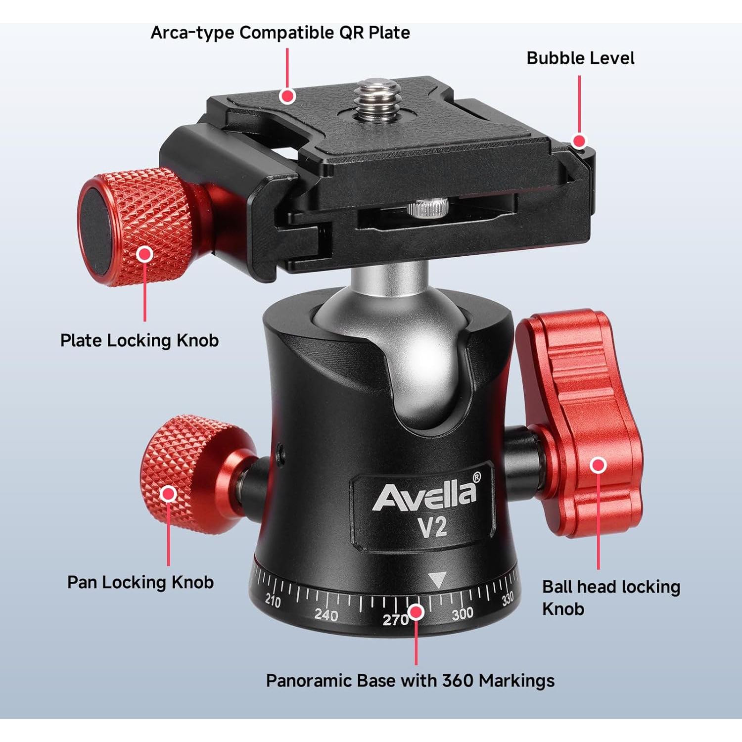 Trípode Mini Avella MP10C de Fibra de Carbono 39cm 5kg