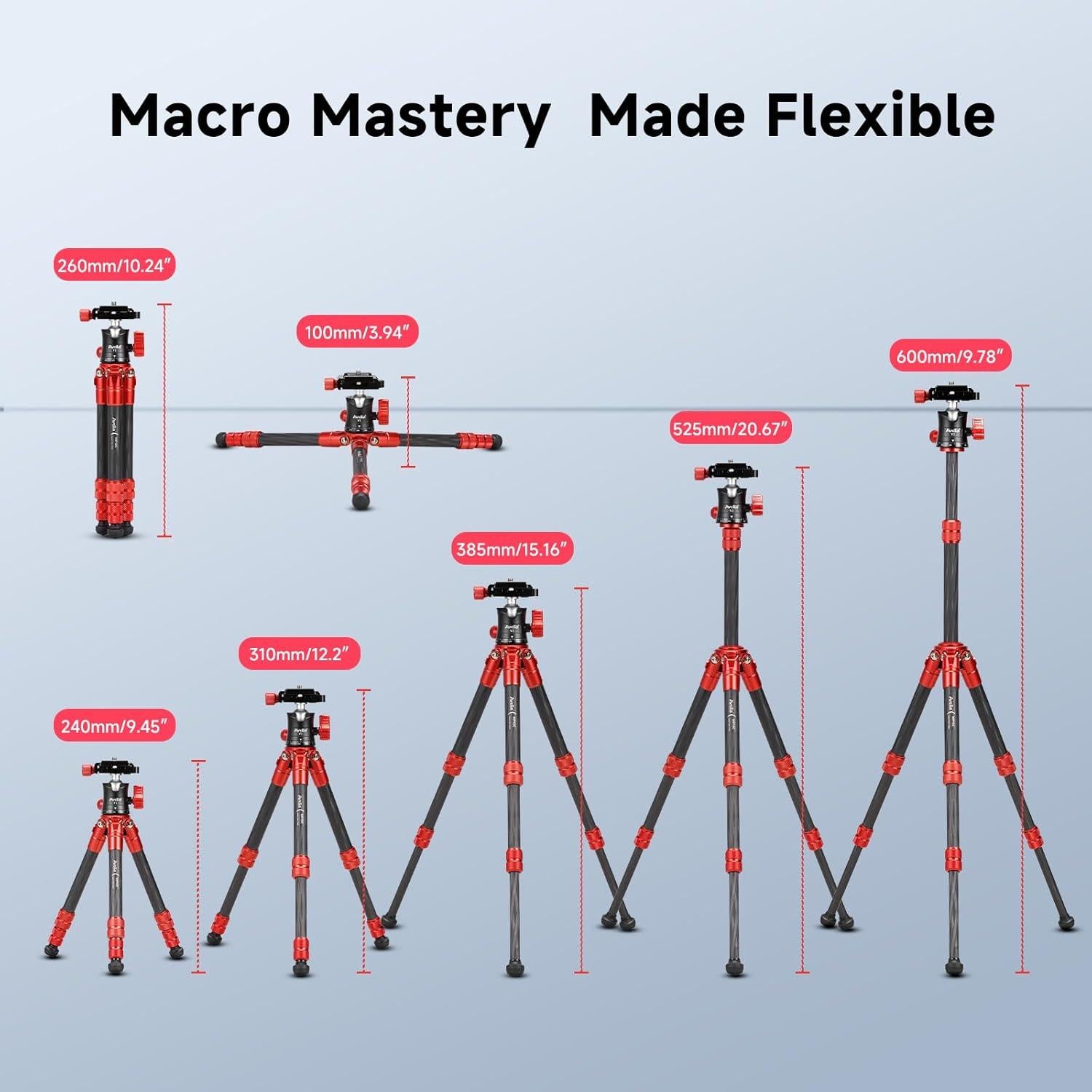 Trípode Mini Avella MP10C de Fibra de Carbono 39cm 5kg