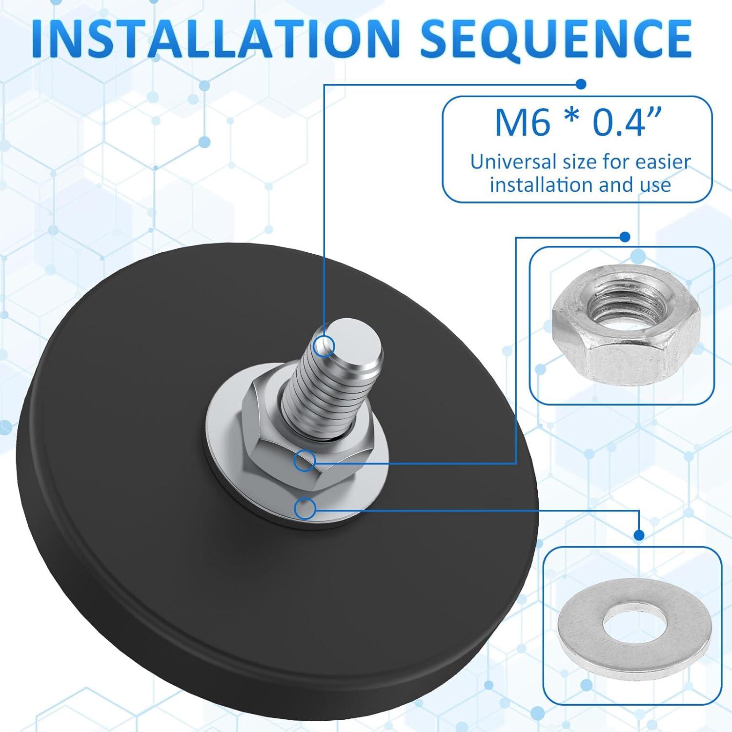 Paquete de 24 Imanes de Montaje M6 MLYNZXJSY 43mm Antirayones