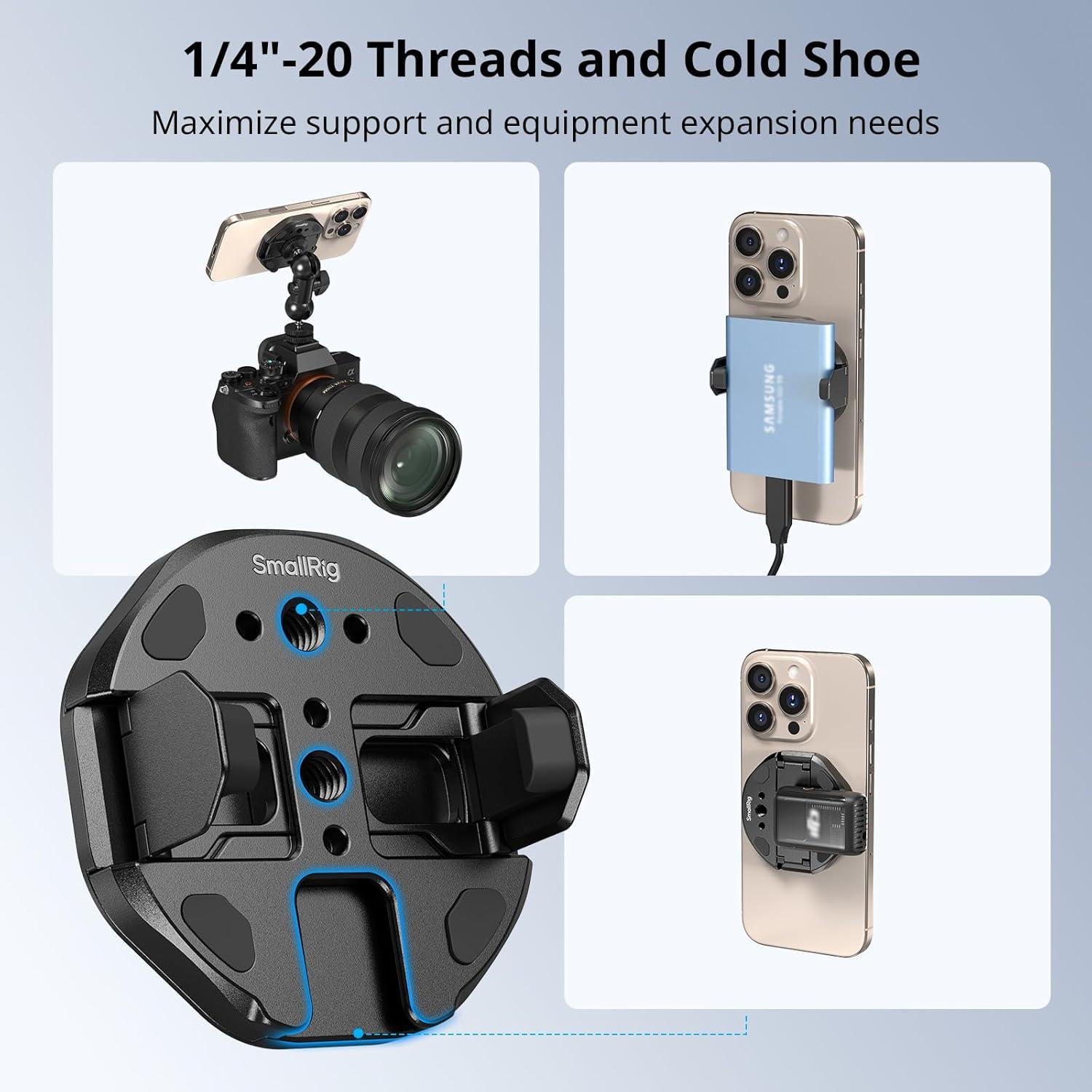 Soporte Magnético para SSD SMALLRIG 5157, 45-70mm, Negro