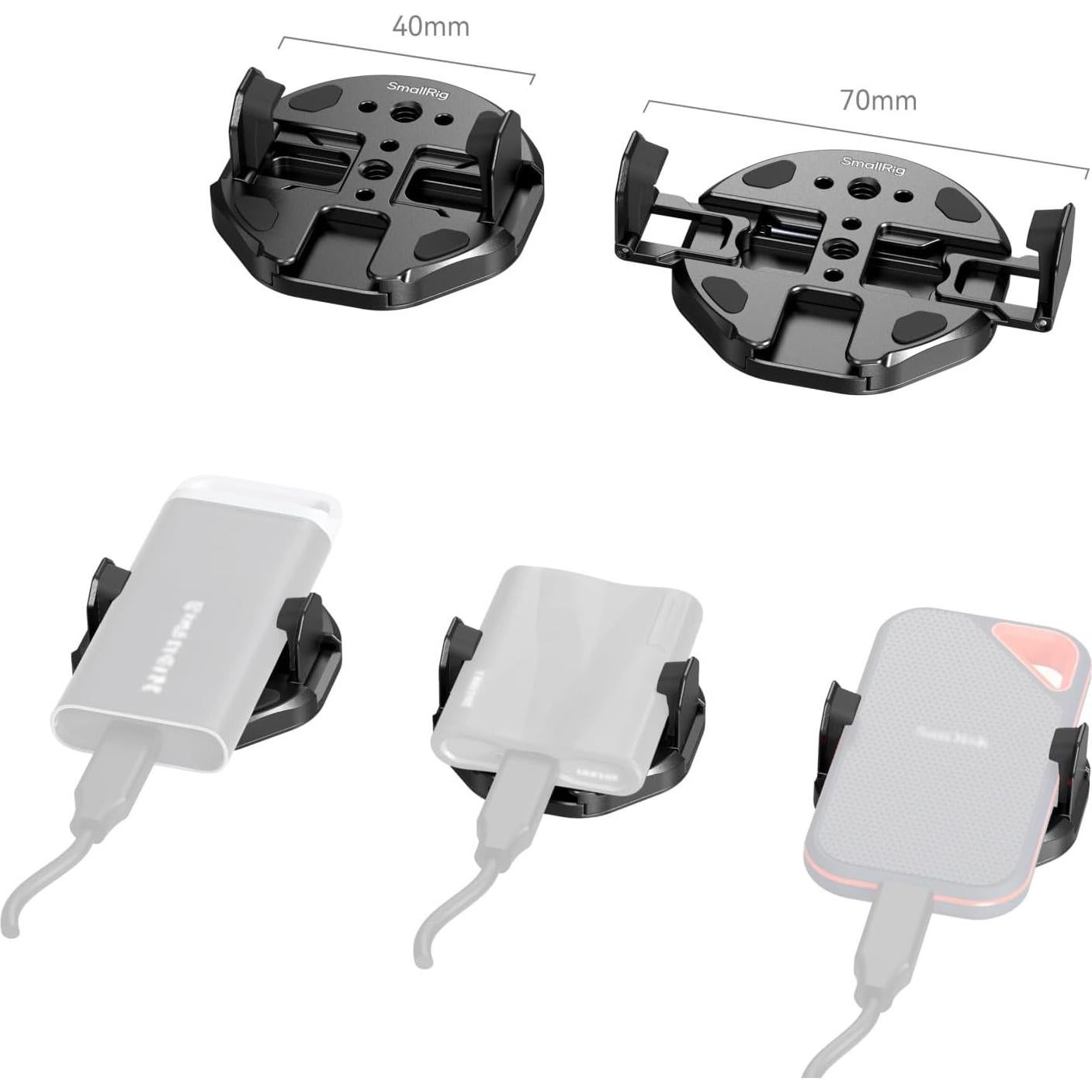 Soporte Magnético para SSD SMALLRIG 5157, 45-70mm, Negro