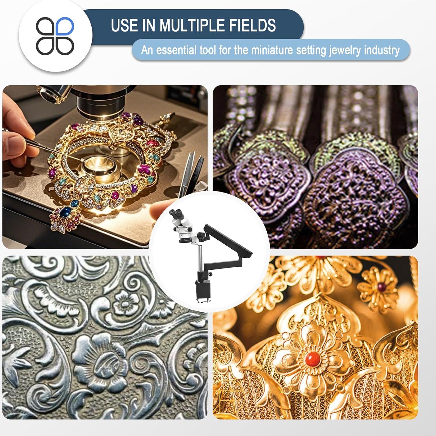 Microscopio Estéreo Binocular HAADID 7X-45X con Luz LED