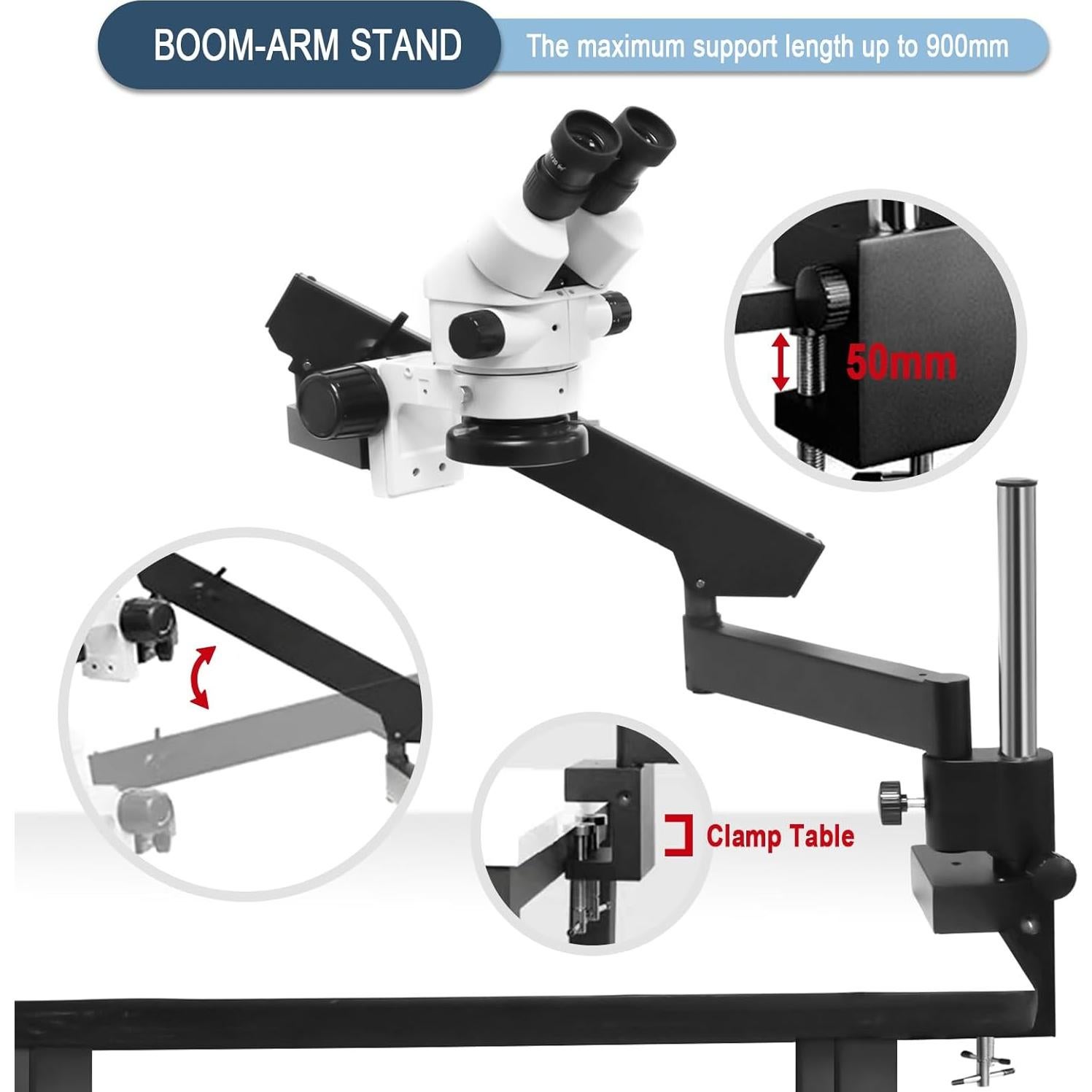 Microscopio Estéreo Binocular HAADID 7X-45X con Luz LED