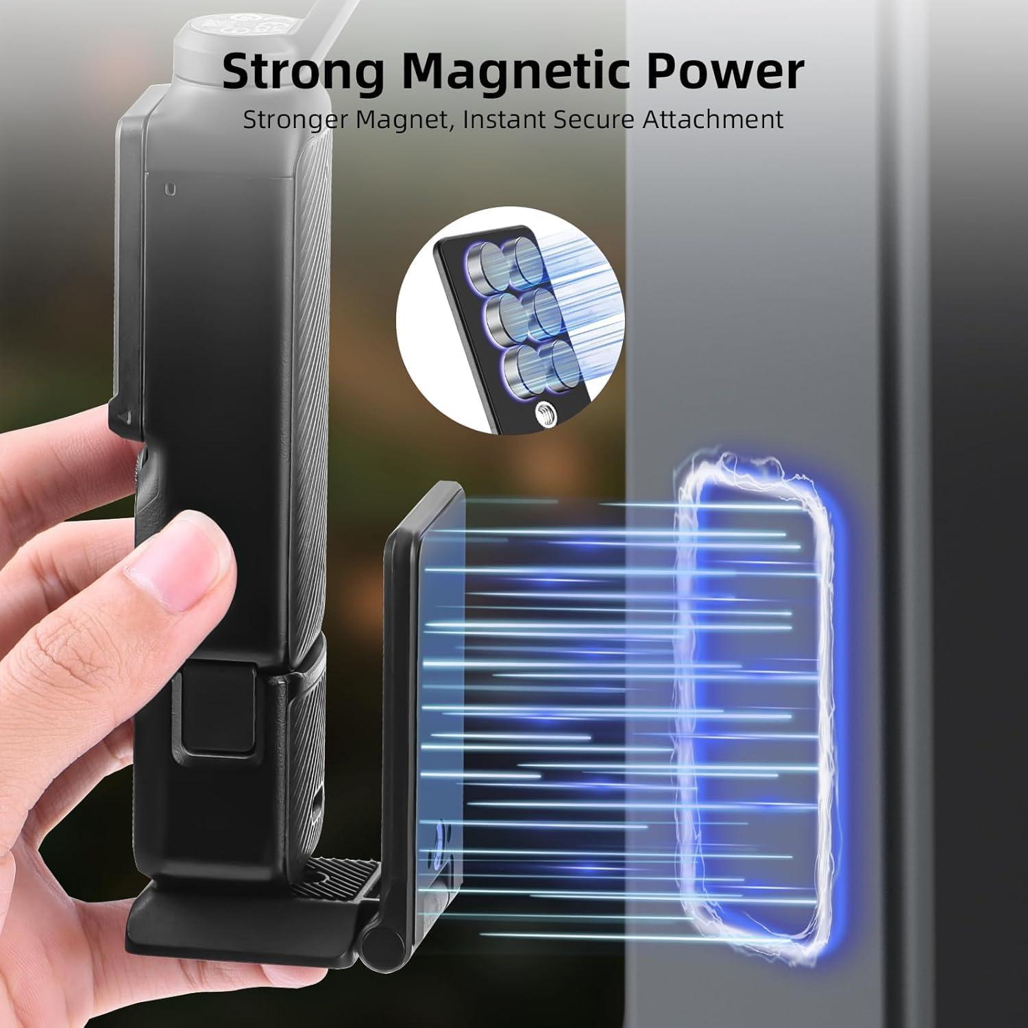 Magnetic Mount Stand Compatible with Insta360 X5 X4, Magnetic Camera Mount with 1/4 Screw for Insta 360 X5/X4/X3/GO 3S/DJI Osmo Pocket 3/Action 5/4 Pro Hero13 & More Action Camera