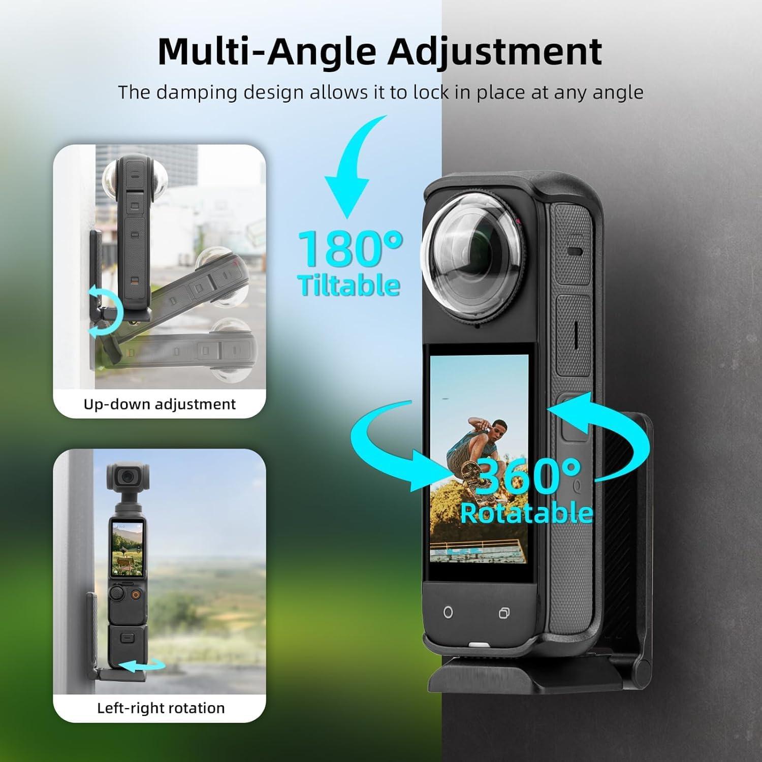 Magnetic Mount Stand Compatible with Insta360 X5 X4, Magnetic Camera Mount with 1/4 Screw for Insta 360 X5/X4/X3/GO 3S/DJI Osmo Pocket 3/Action 5/4 Pro Hero13 & More Action Camera