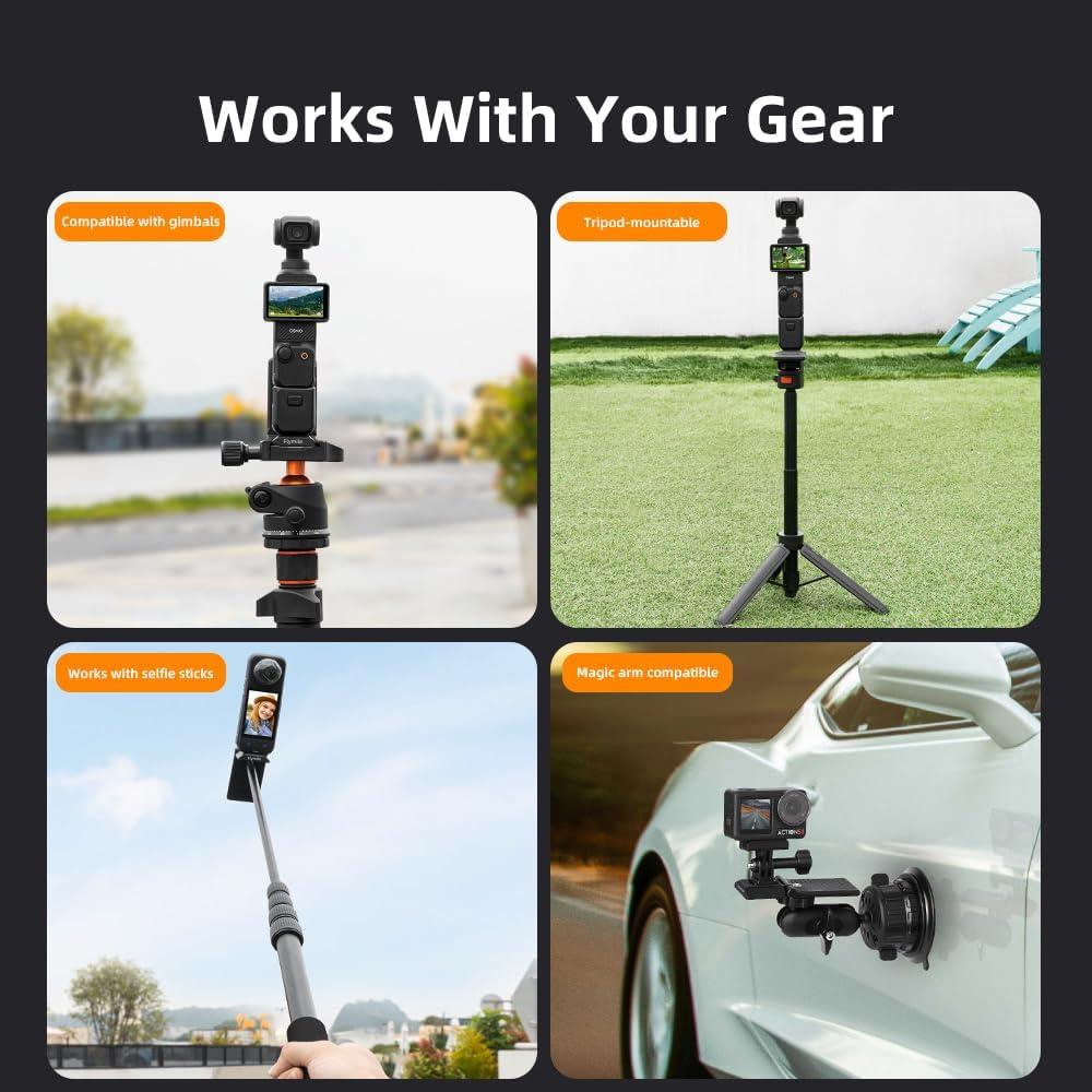 Magnetic Mount Stand Compatible with Insta360 X5 X4, Magnetic Camera Mount with 1/4 Screw for Insta 360 X5/X4/X3/GO 3S/DJI Osmo Pocket 3/Action 5/4 Pro Hero13 & More Action Camera