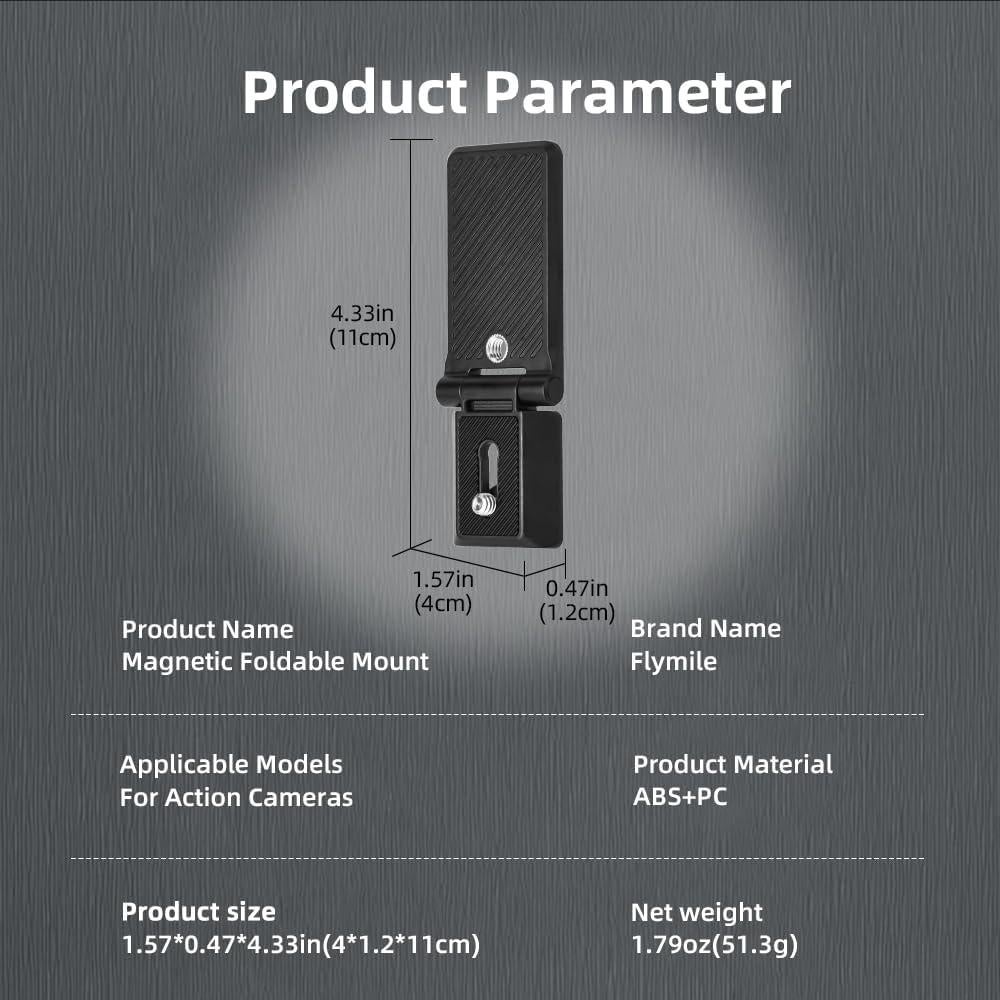 Magnetic Mount Stand Compatible with Insta360 X5 X4, Magnetic Camera Mount with 1/4 Screw for Insta 360 X5/X4/X3/GO 3S/DJI Osmo Pocket 3/Action 5/4 Pro Hero13 & More Action Camera