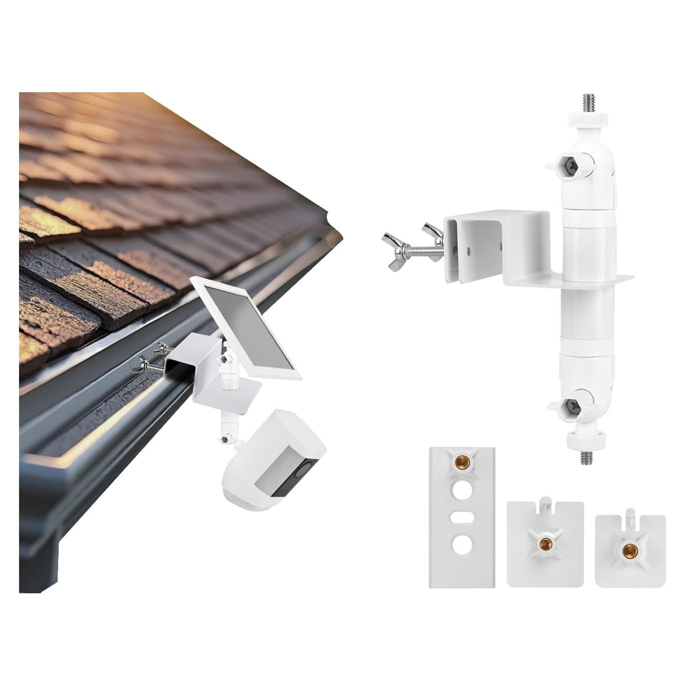 Soporte de canalón 2 en 1 LOOKZOZO para cámaras y paneles solares