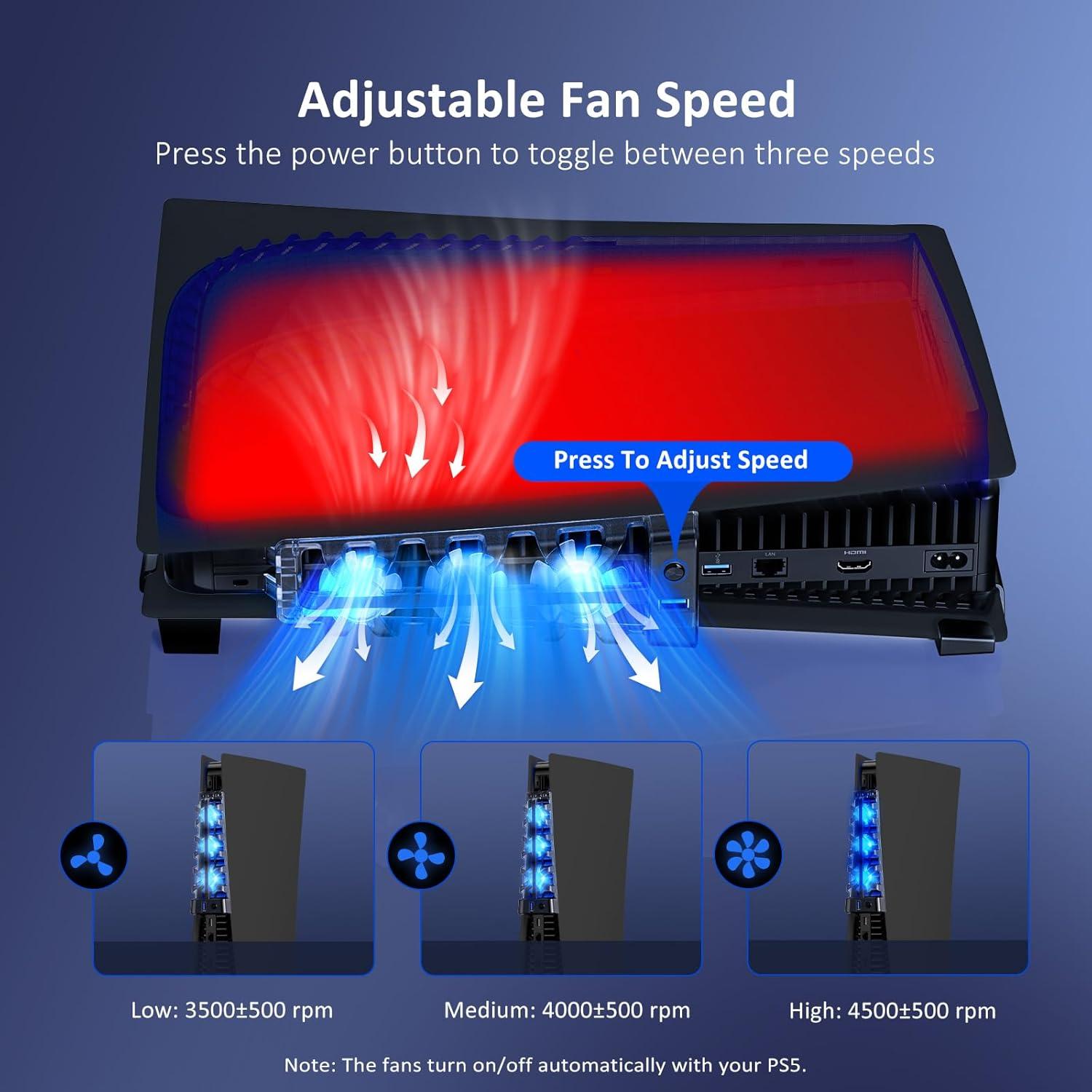 Soporte Horizontal NexiGo PS5 con Ventilador Silencioso