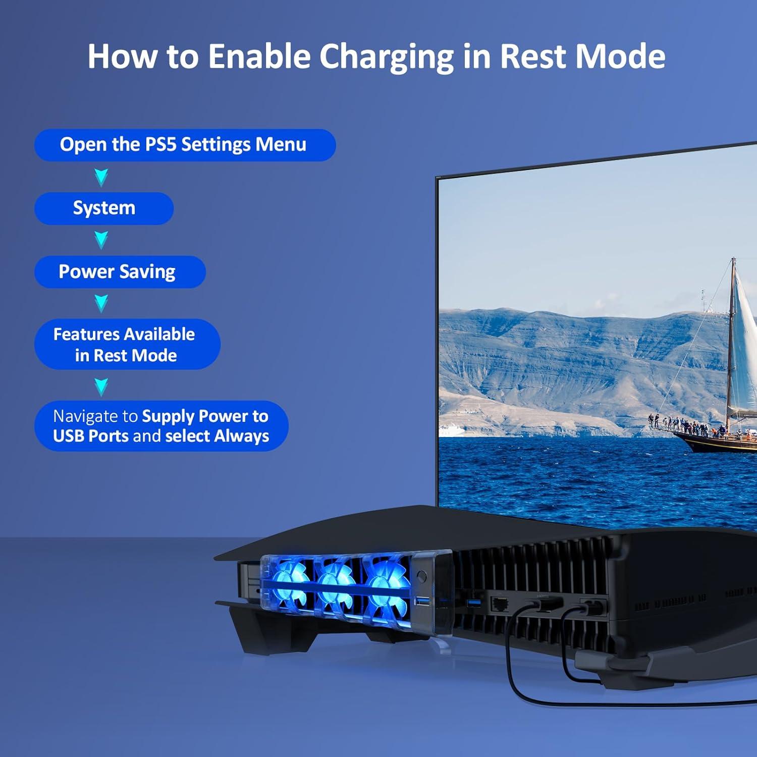 Soporte Horizontal NexiGo PS5 con Ventilador Silencioso