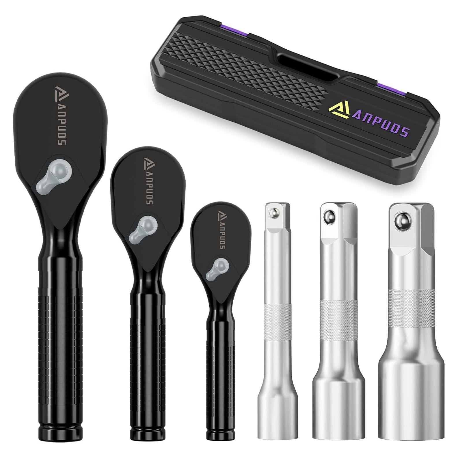 Juego de Llaves de Carraca Cortas ANPUDS 6 Piezas 72 Dientes