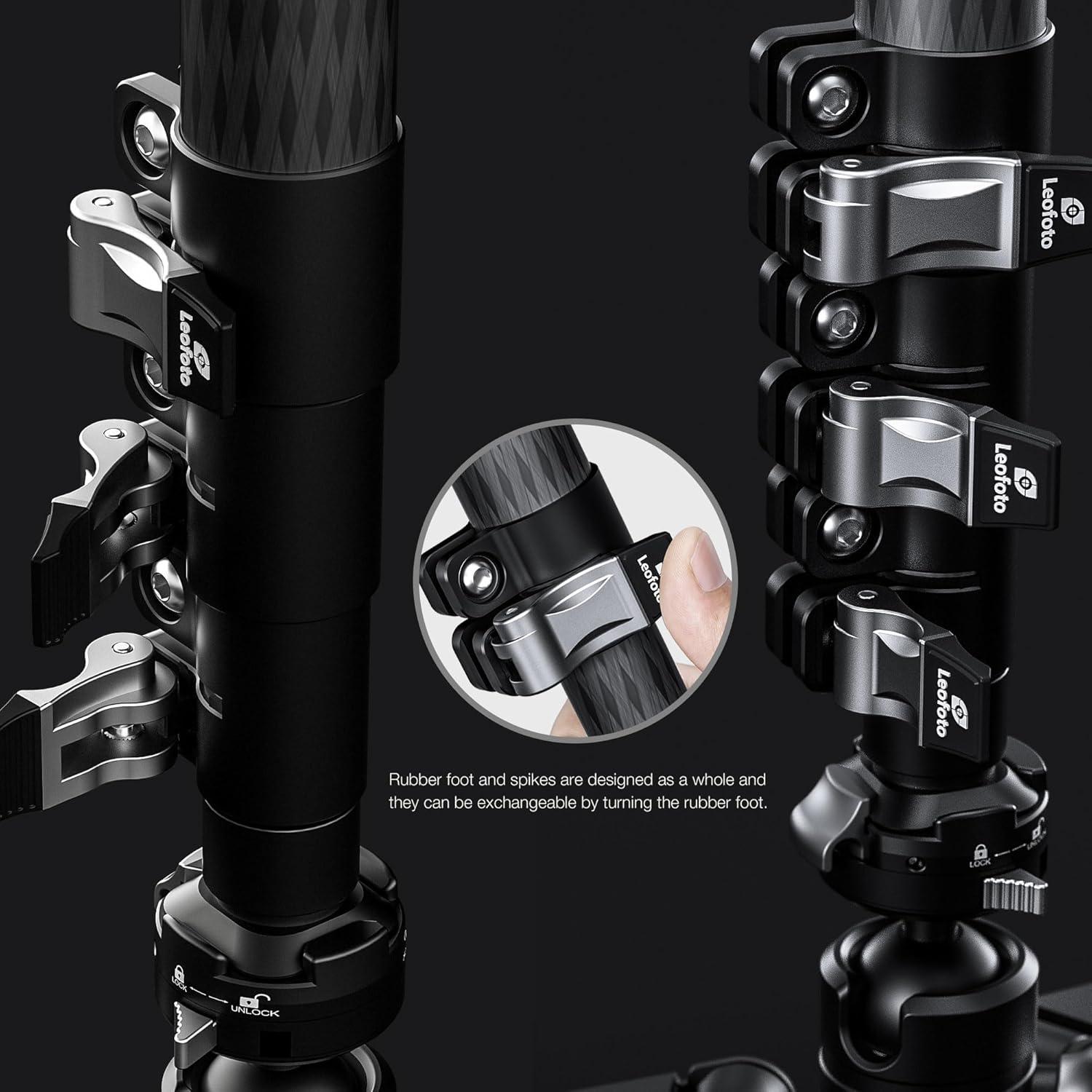 Monopie de cámara Leofoto MV-324CL de fibra de carbono 180cm