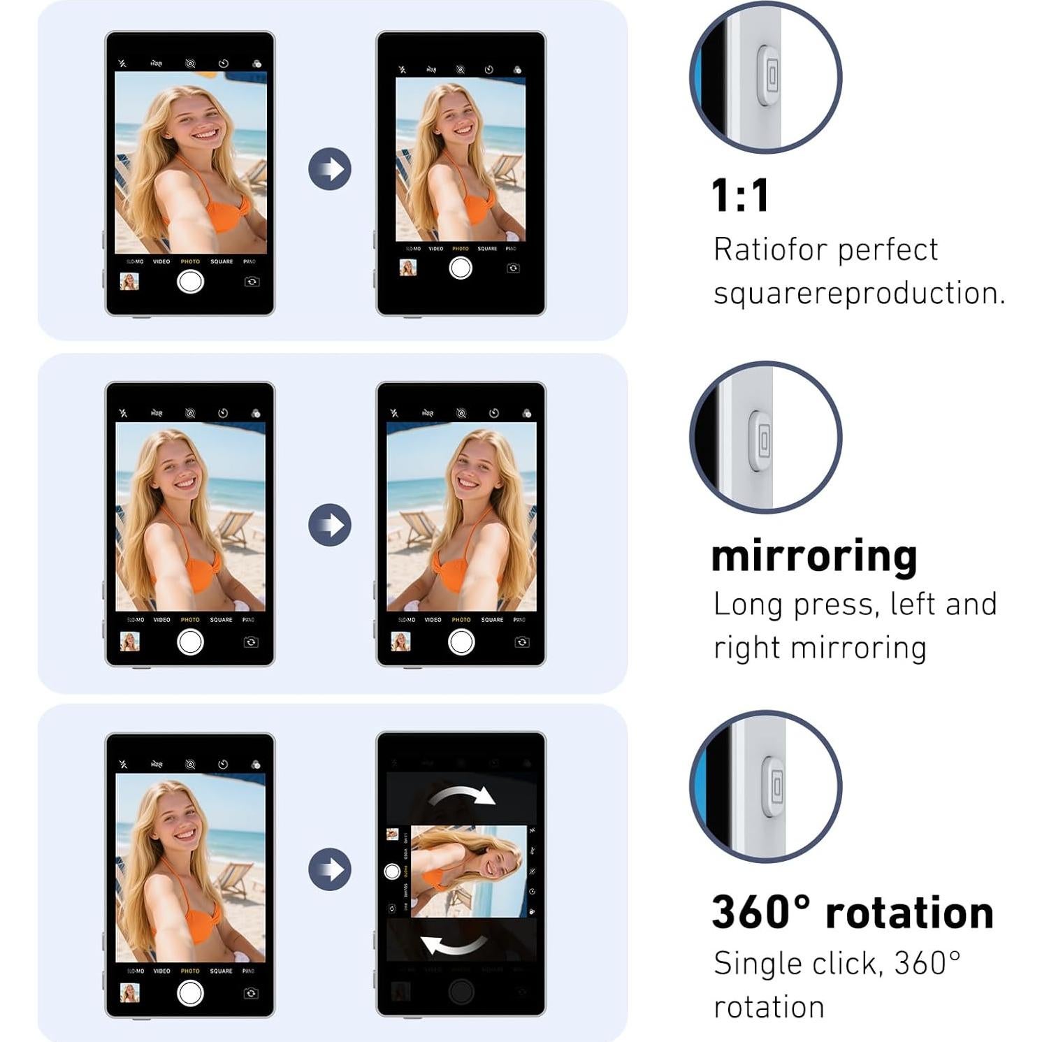 Monitor Selfie LUCKSKY 4K 30fps para Vlog - Compatible iPhone 12-16