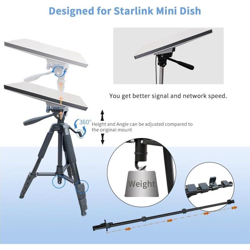 Soporte de Trípode Mini Starlink xhuic Ajustable 47.4-174.6 cm