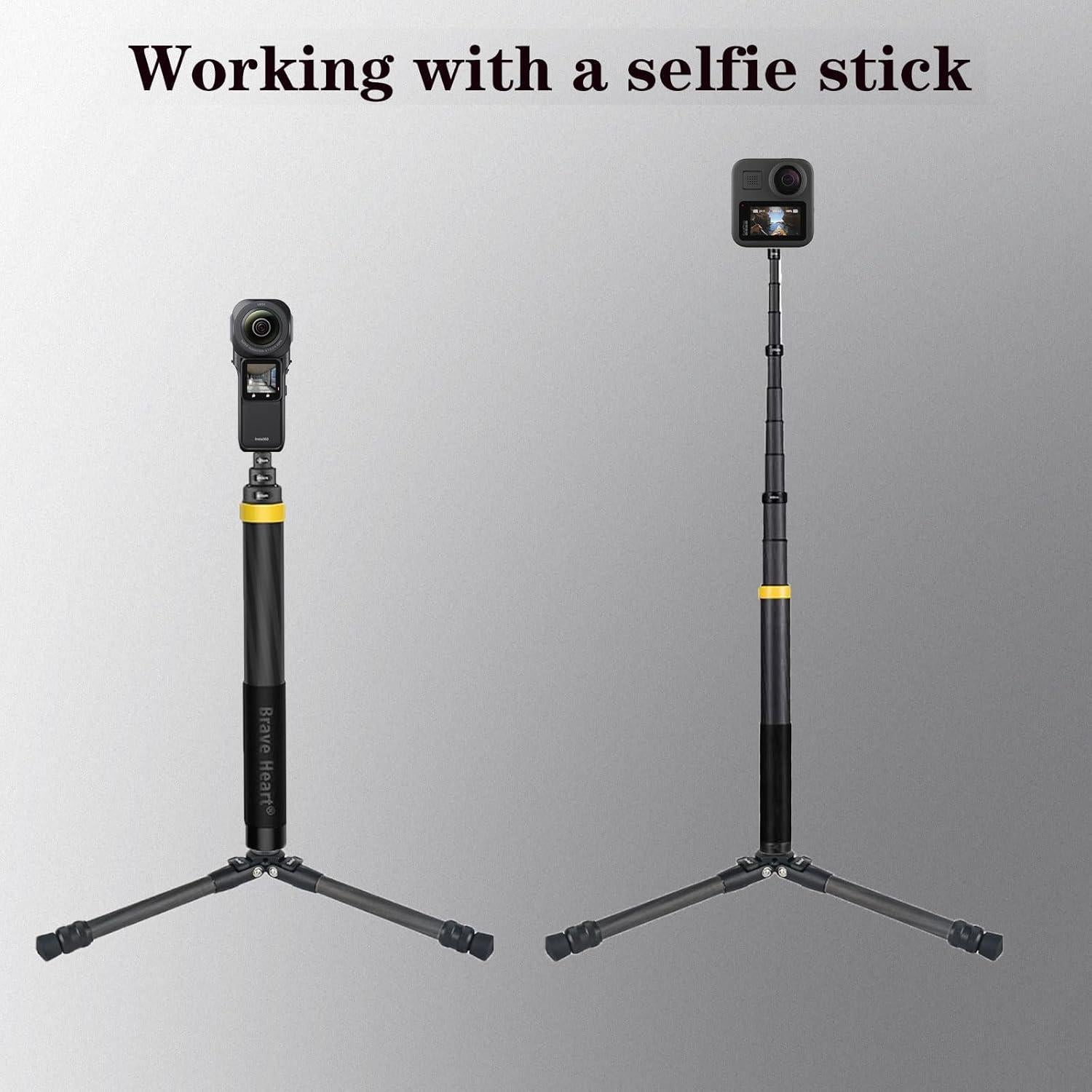 Trípode Mini de Fibra de Carbono QIshang para Cámaras de Acción