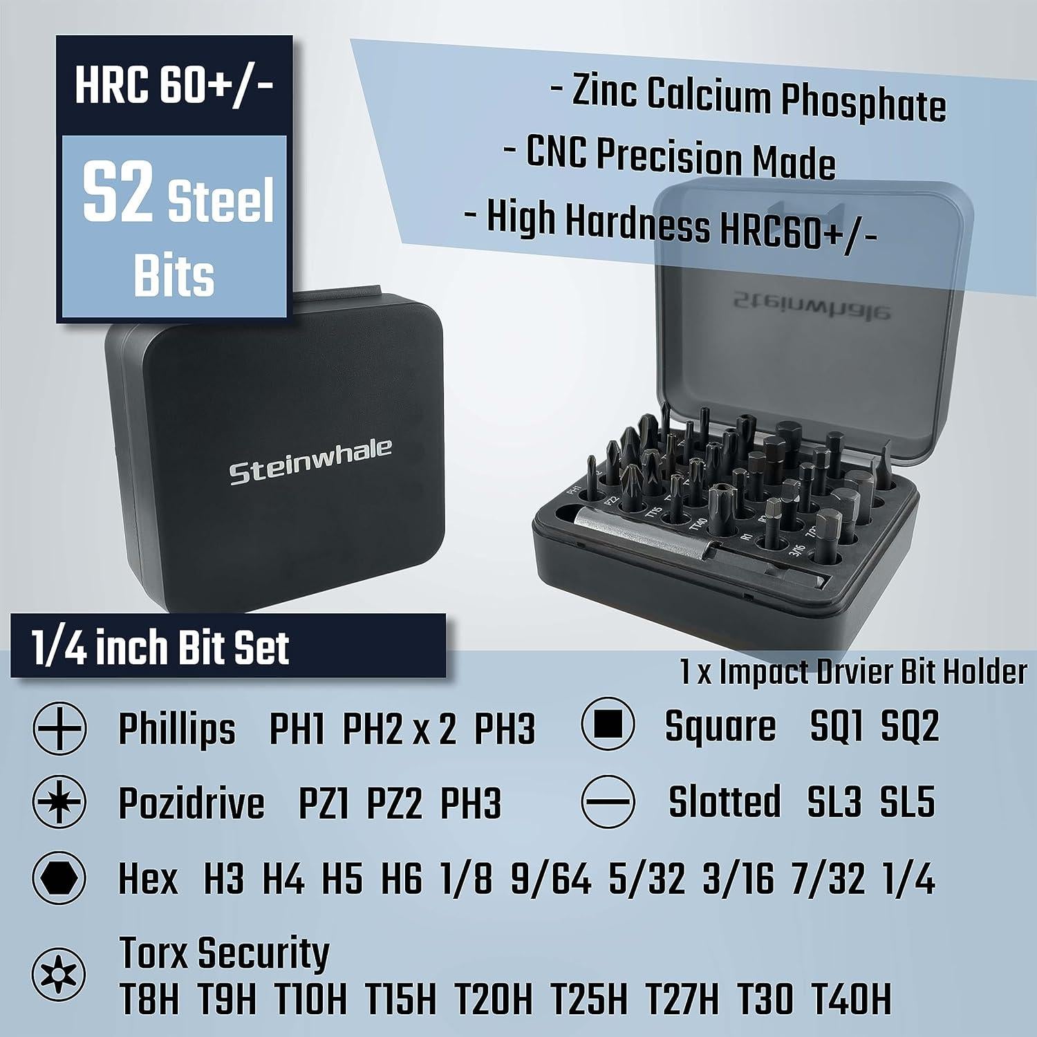 Juego de Destornillador 32 en 1 Steinwhale con Extensión