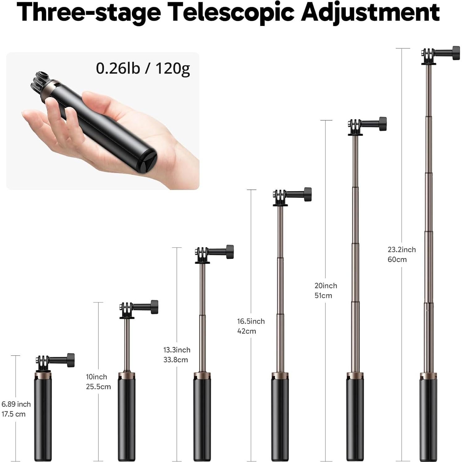 Cámara de acción AKASO EK7000 4K 20MP EIS 40M con trípode