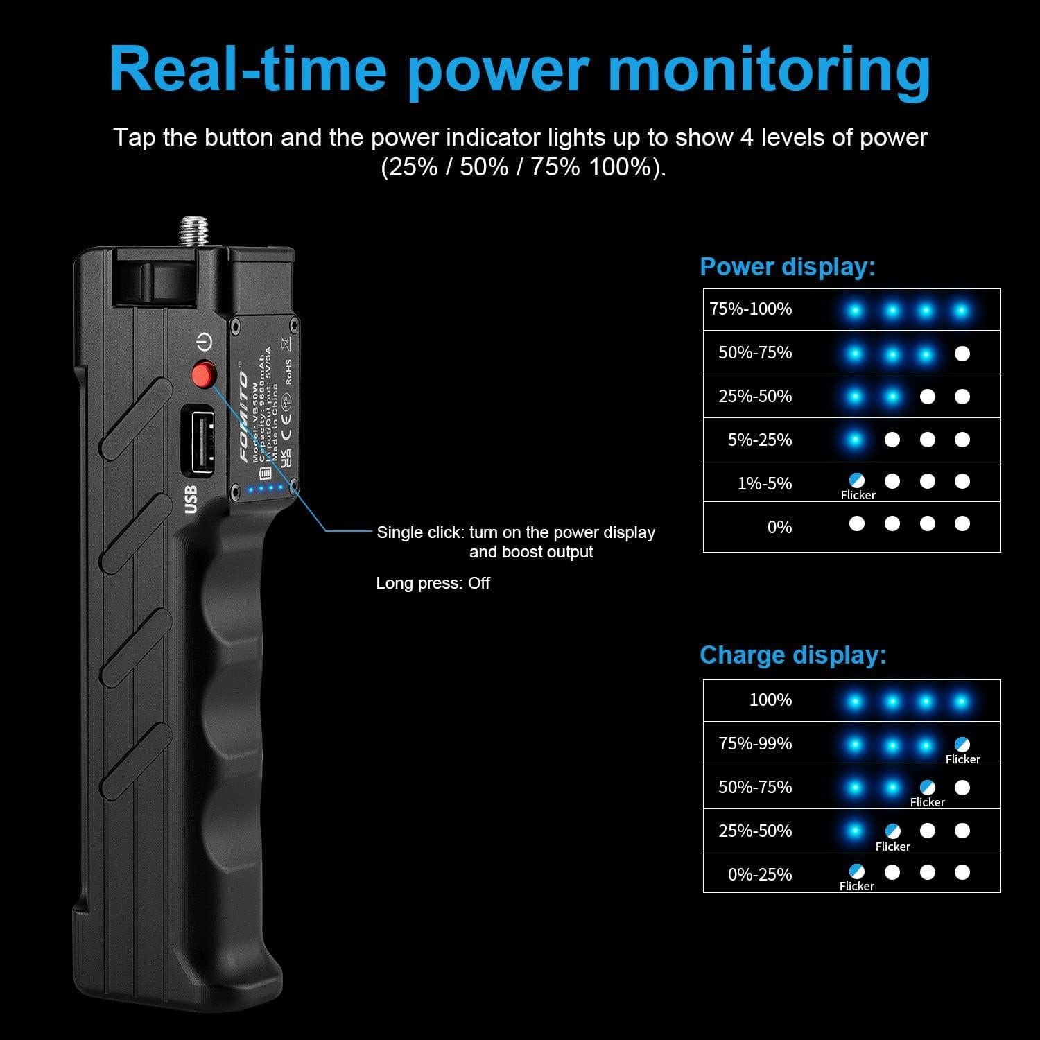 Empuñadura de Batería FOMITO VB50W para Cámara y Móvil
