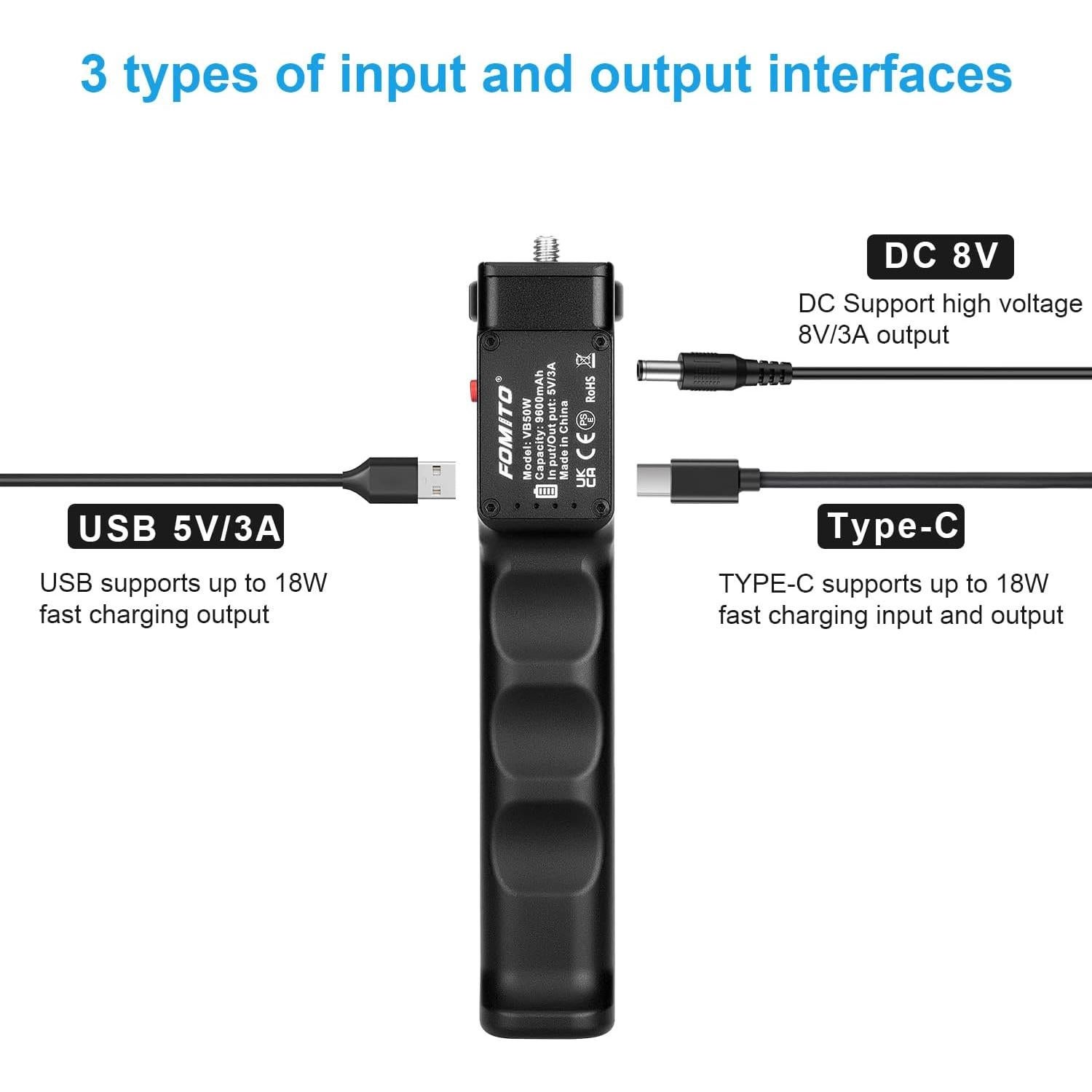 Empuñadura de Batería FOMITO VB50W para Cámara y Móvil