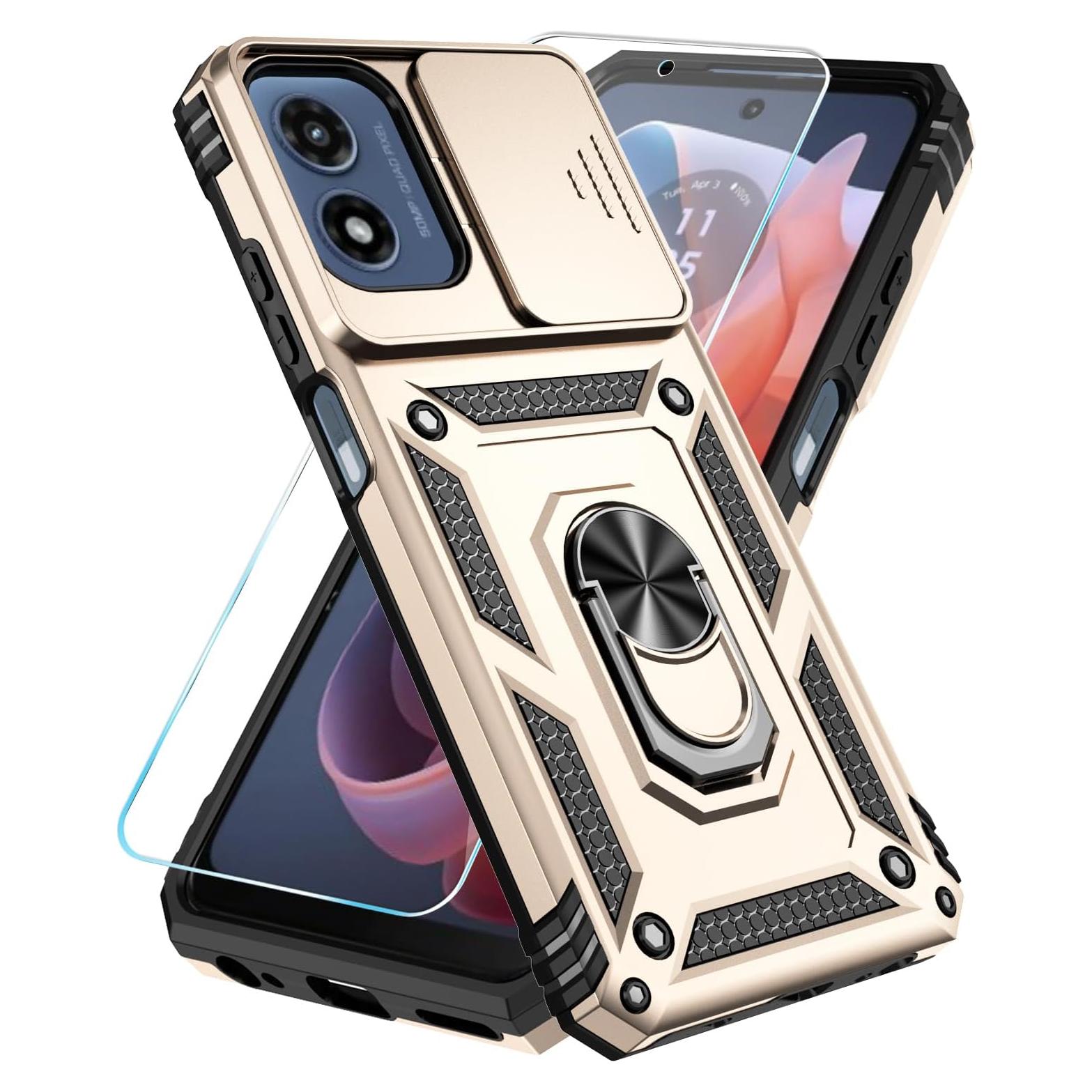 Funda SunStory para Motorola Moto G Play 2024 con soporte y tapa deslizante