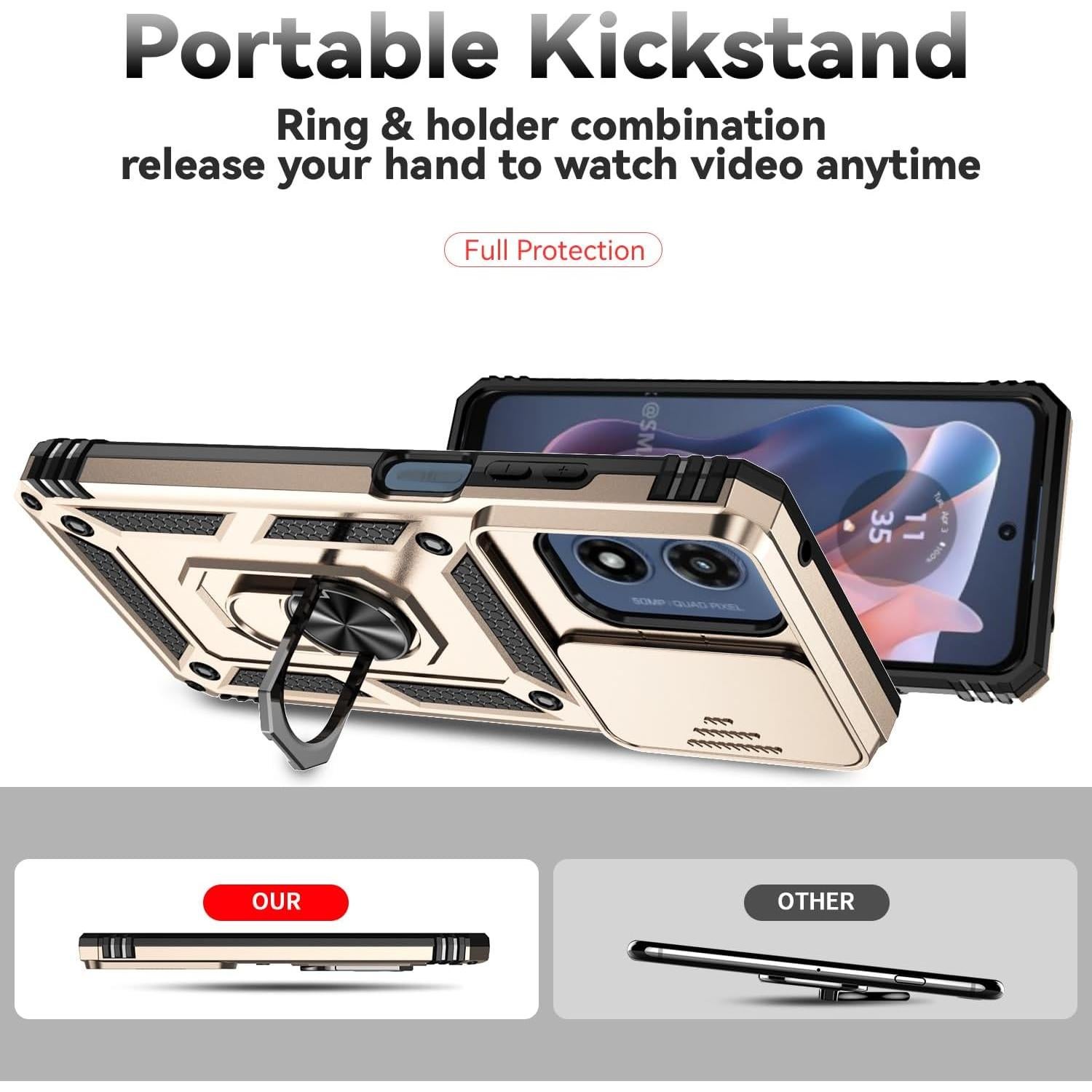 Funda SunStory para Motorola Moto G Play 2024 con soporte y tapa deslizante