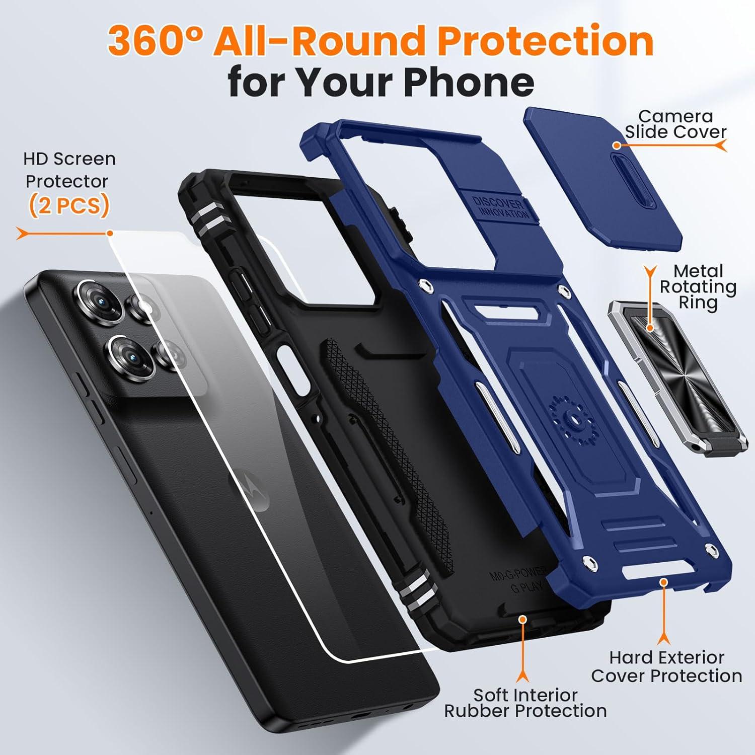 Funda KEDUIZHANG para Moto G Power 2025 con 2 Protectores HD