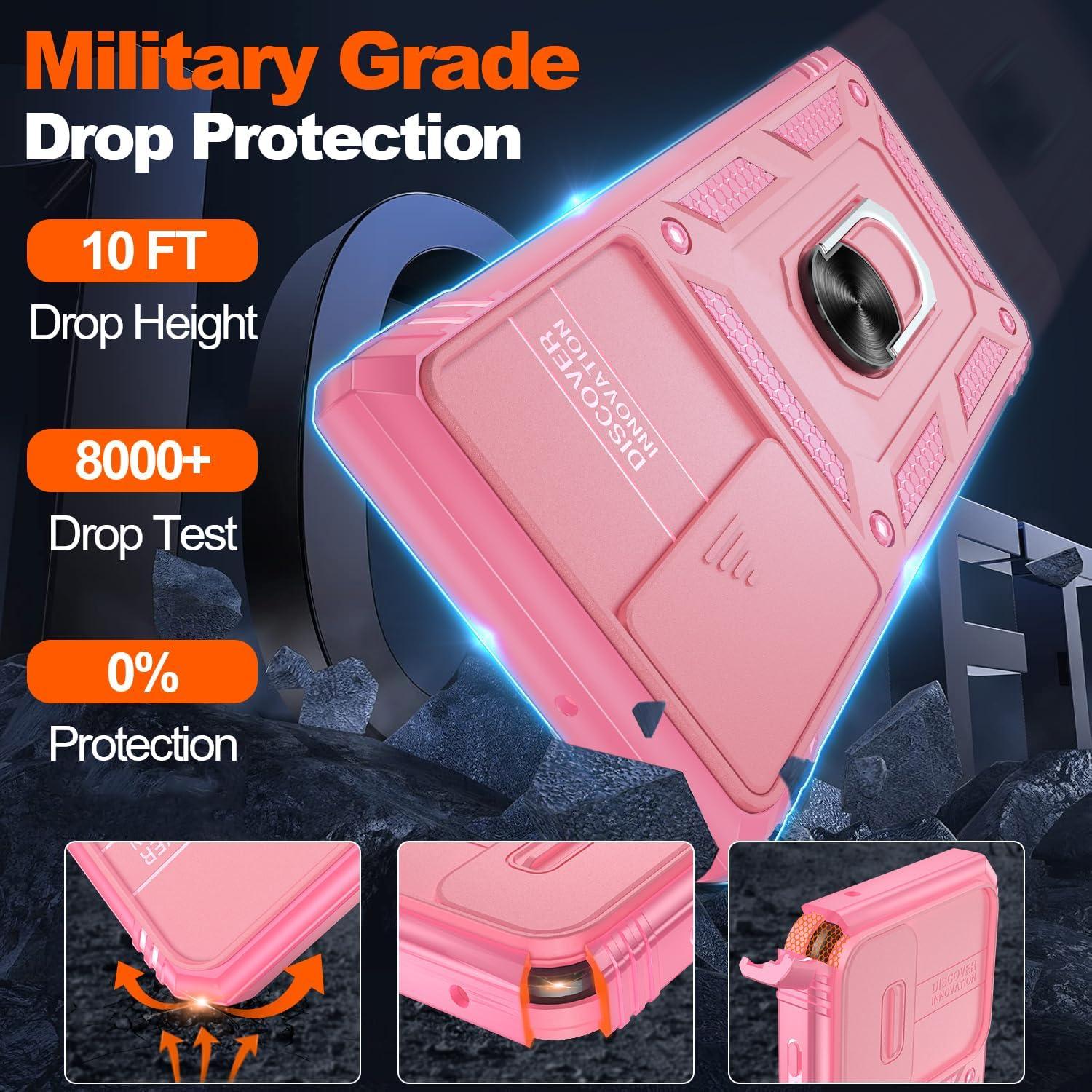 Funda Gritup para Samsung Galaxy S22 Ultra Rosa con Soporte 360°