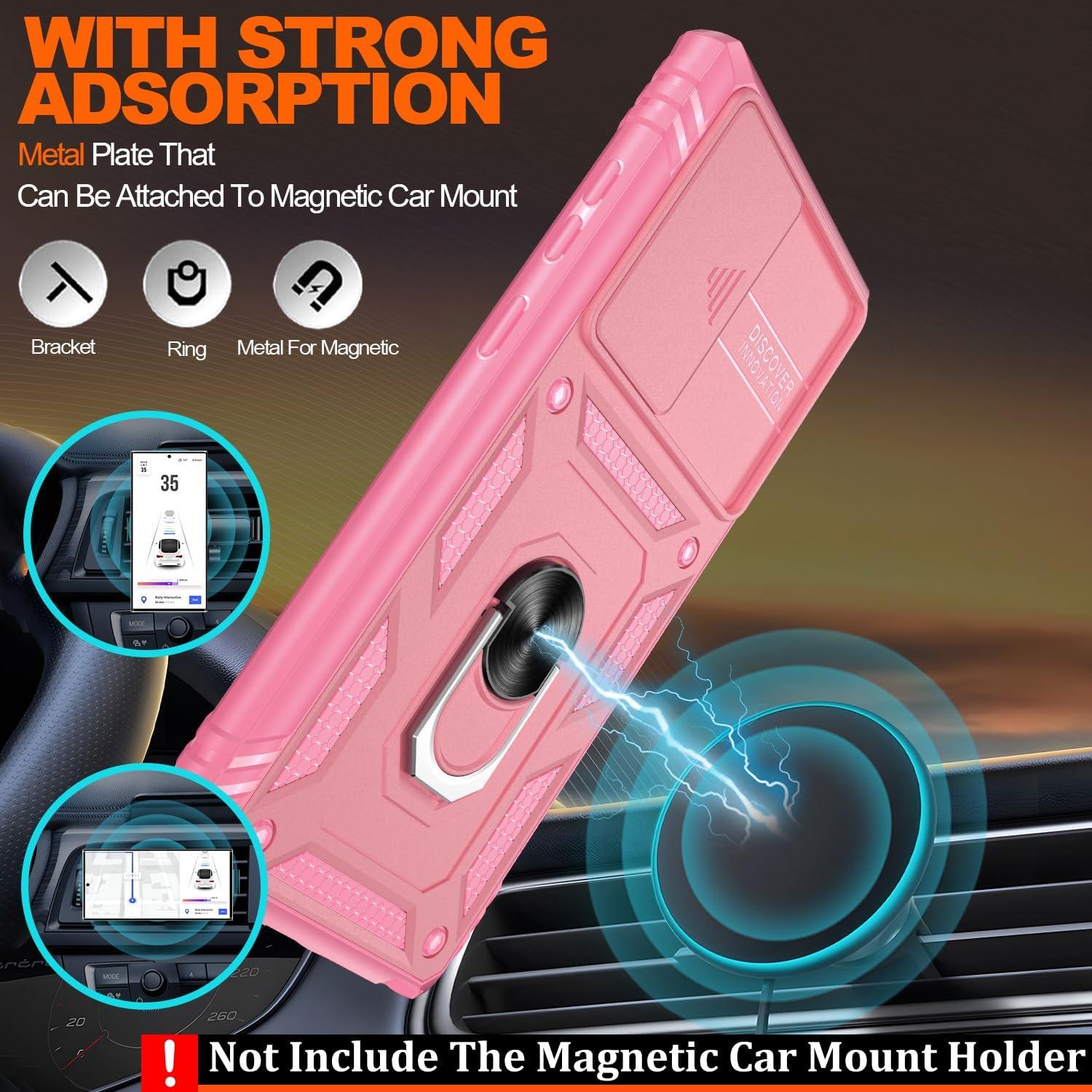 Funda Gritup para Samsung Galaxy S22 Ultra Rosa con Soporte 360°