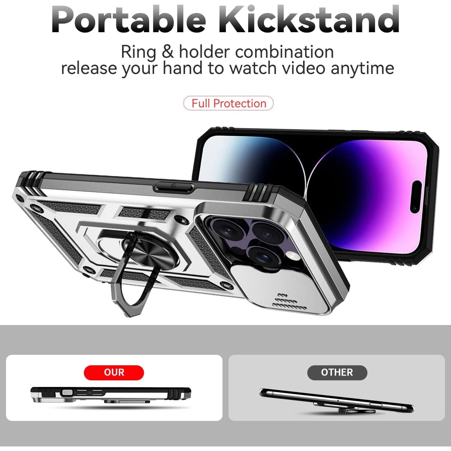 Funda para iPhone 14 Pro Max SunStory con soporte y protección HD