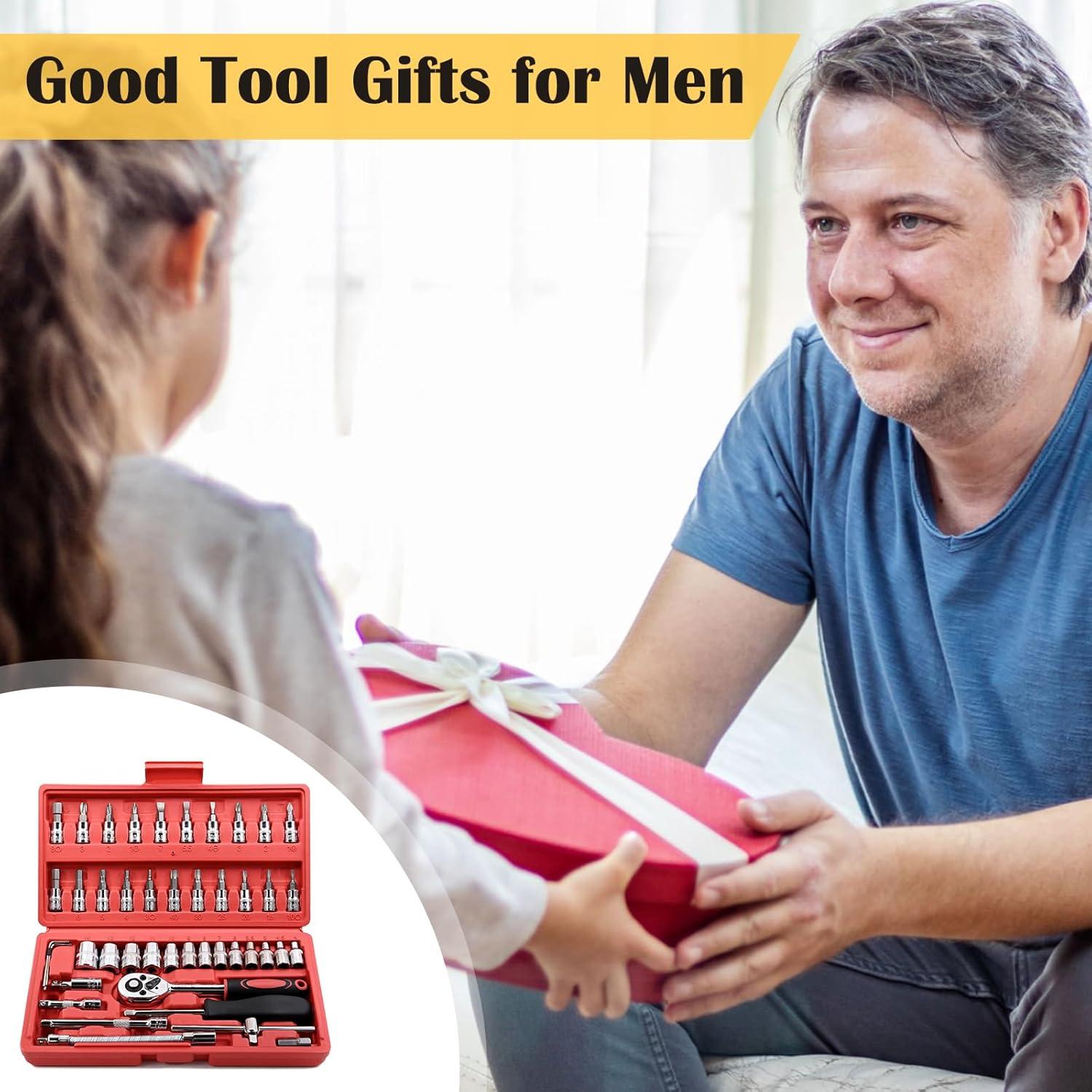 Juego de Llave de Carraca Egofine 46 Piezas 1/4" Métricas