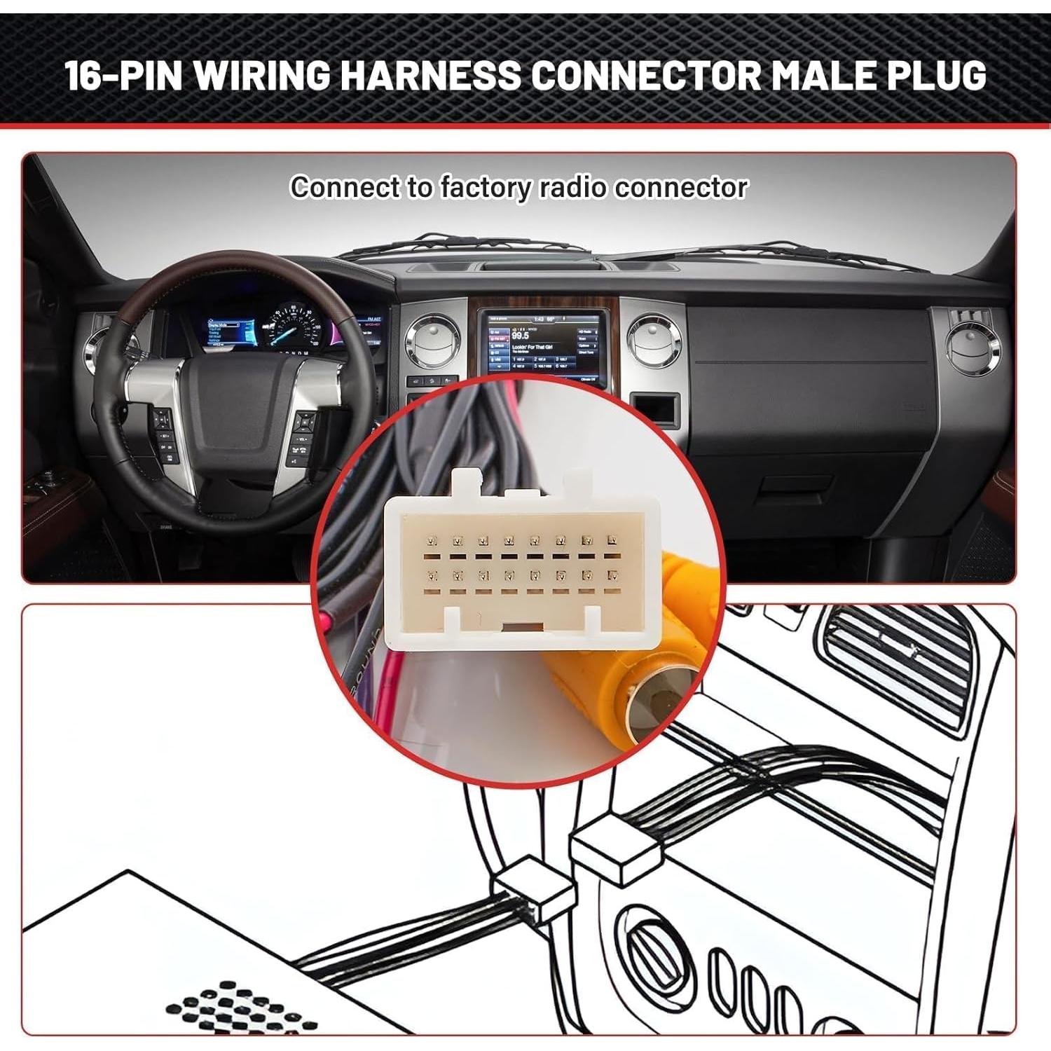 Arnés T 16 Pines RED WOLF para Cámara Reversa Toyota/Scion