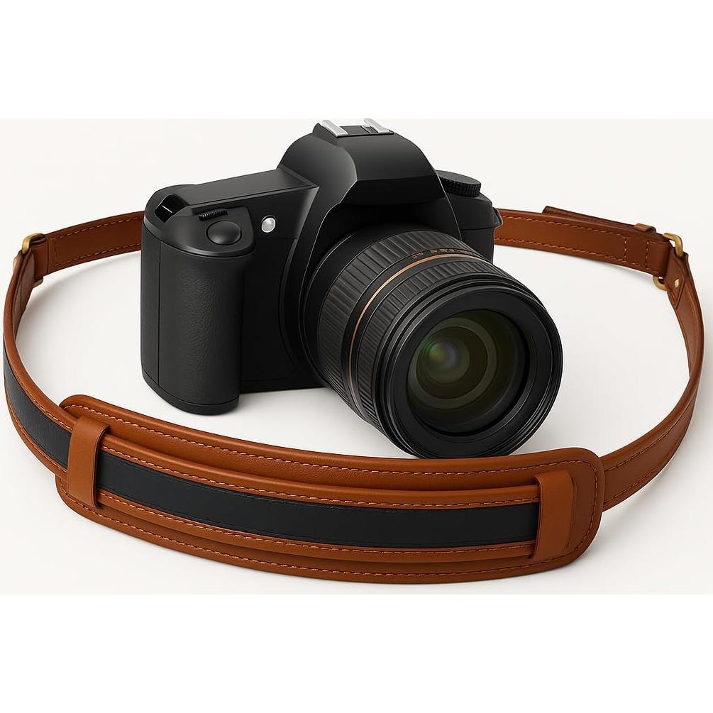 Conjunto Arnés de Cuero para Doble Cámara DSLR - Incluye Correas y Estuche SD