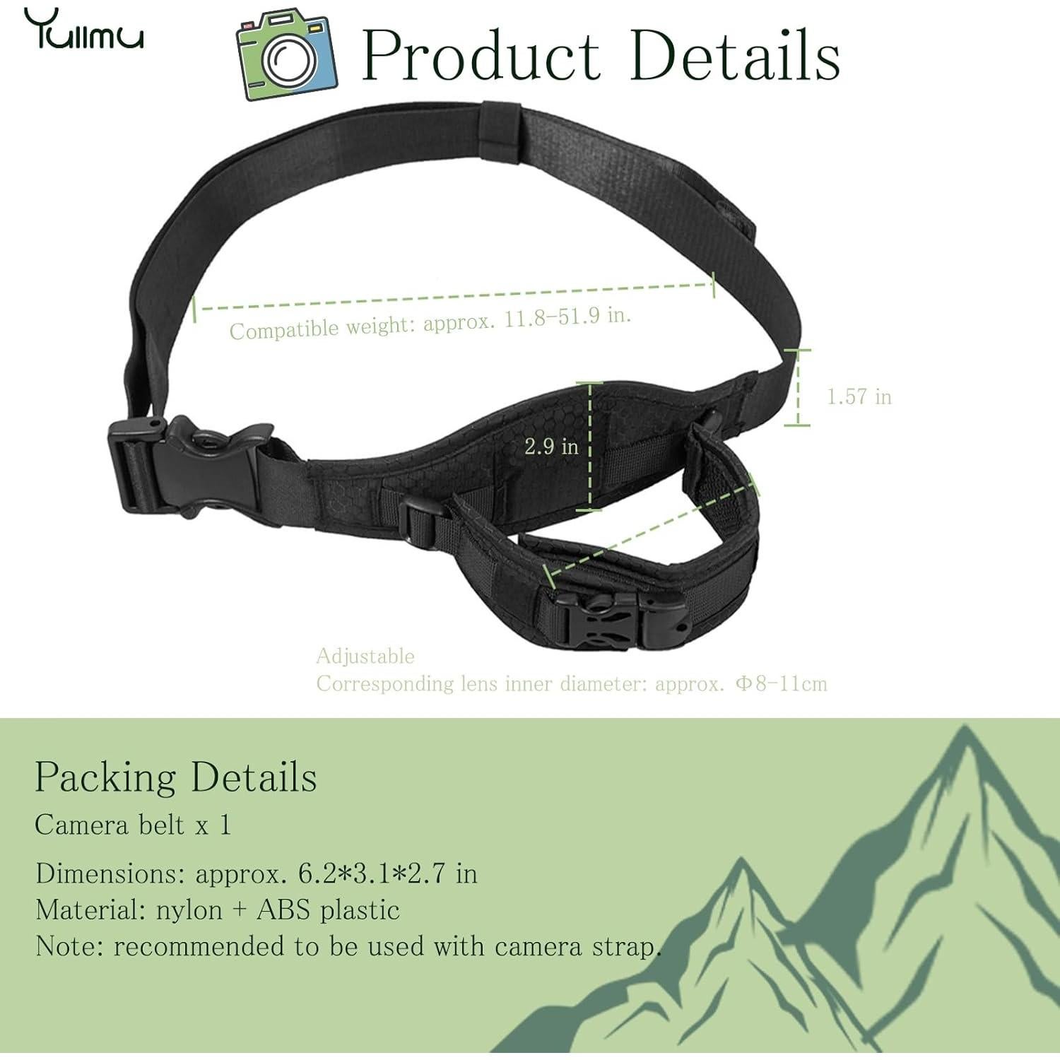 Correa de Cintura Ajustable Yullmu para Cámara - 165.7 cm