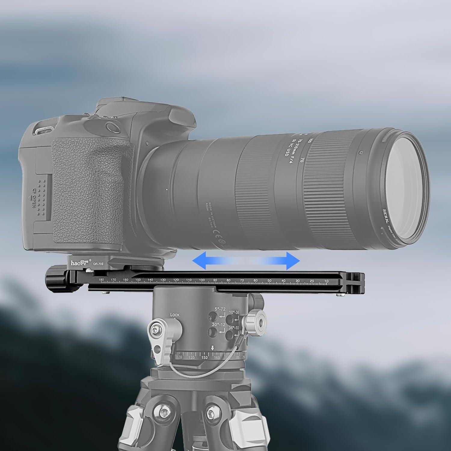 Riel Nodal Doble Cola de Milano Haoge LQR-200CP para Cámara