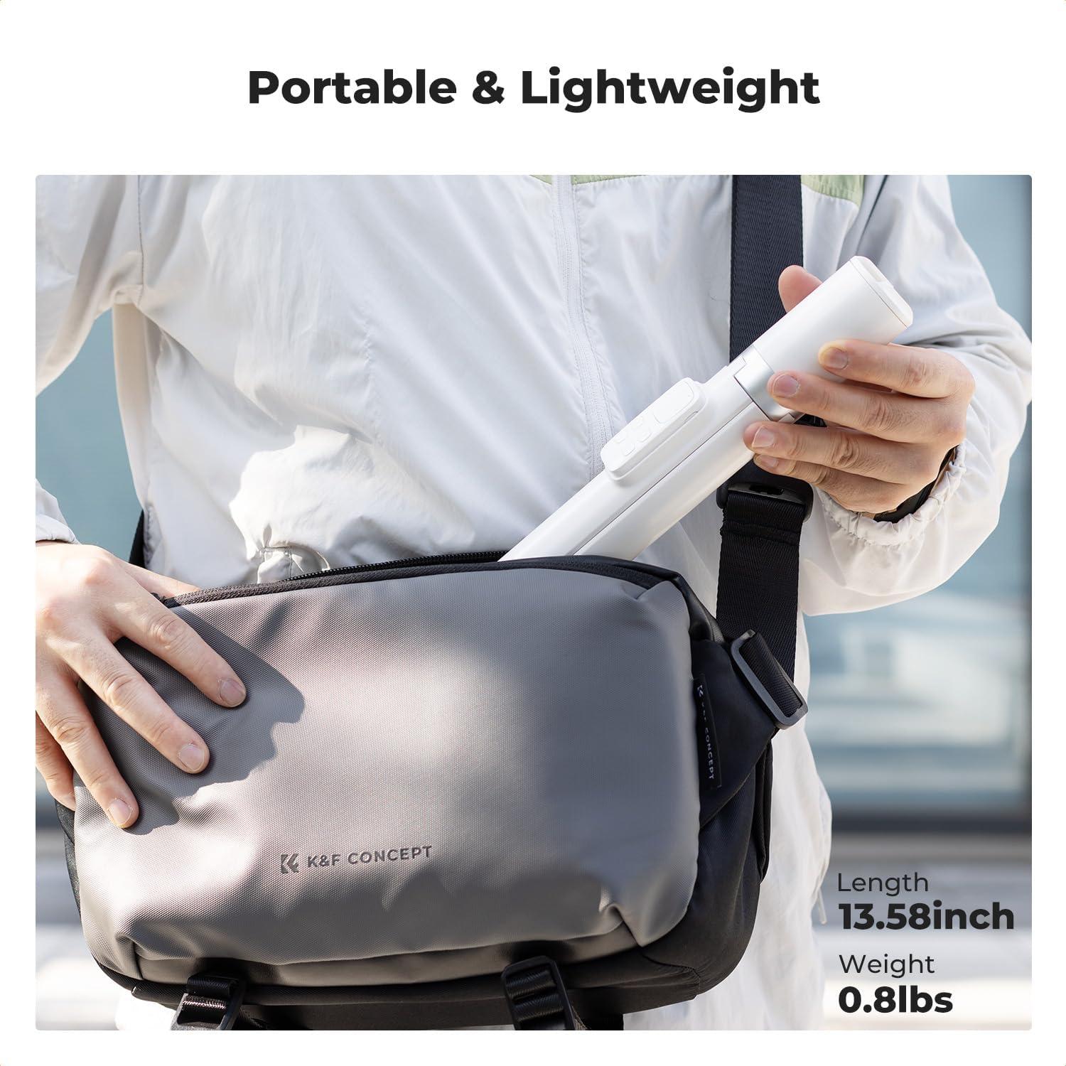 Palo Selfie K&F Concept Blanco con Trípode y Control Remoto