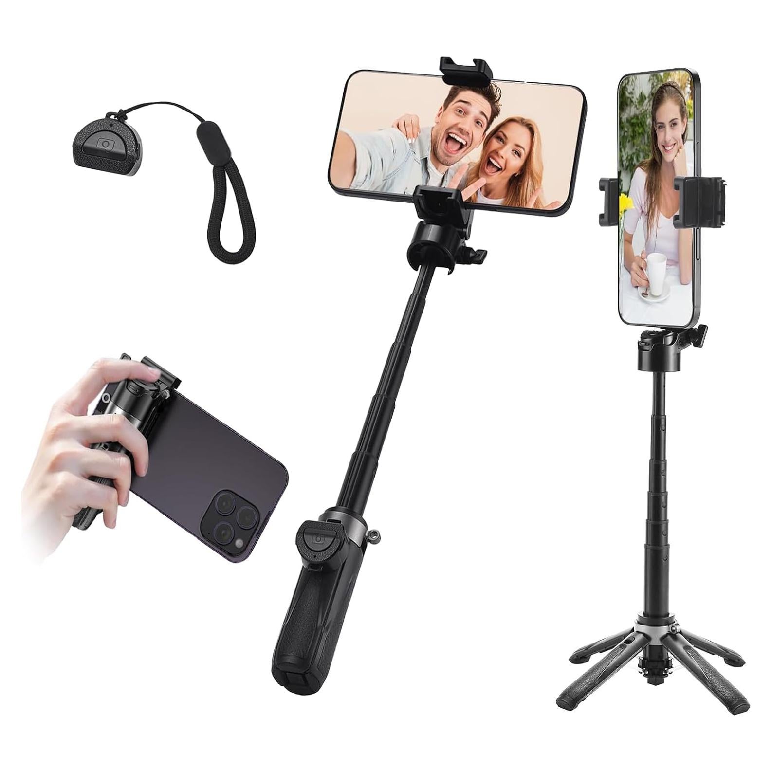 Trípode Selfie Stick 360° Aurive con Control Remoto Inalámbrico