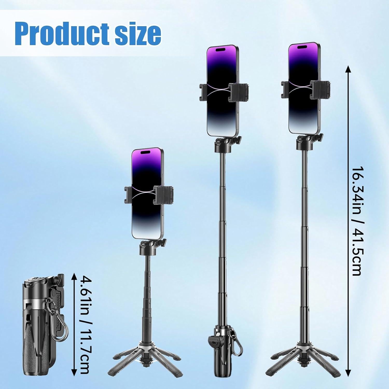 Trípode Selfie Stick 360° Aurive con Control Remoto Inalámbrico