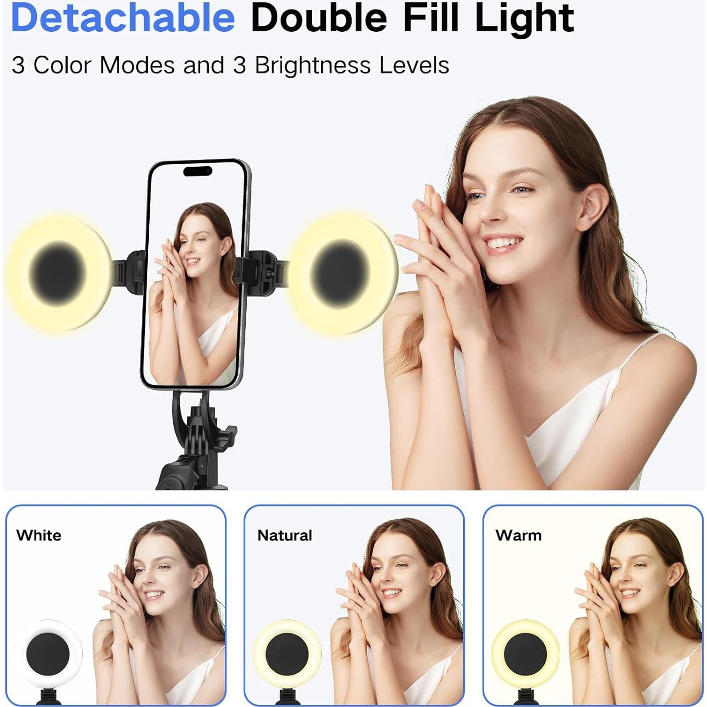 Trípode de Selfie YUANRAN 177.8 cm con Luz y Control Remoto