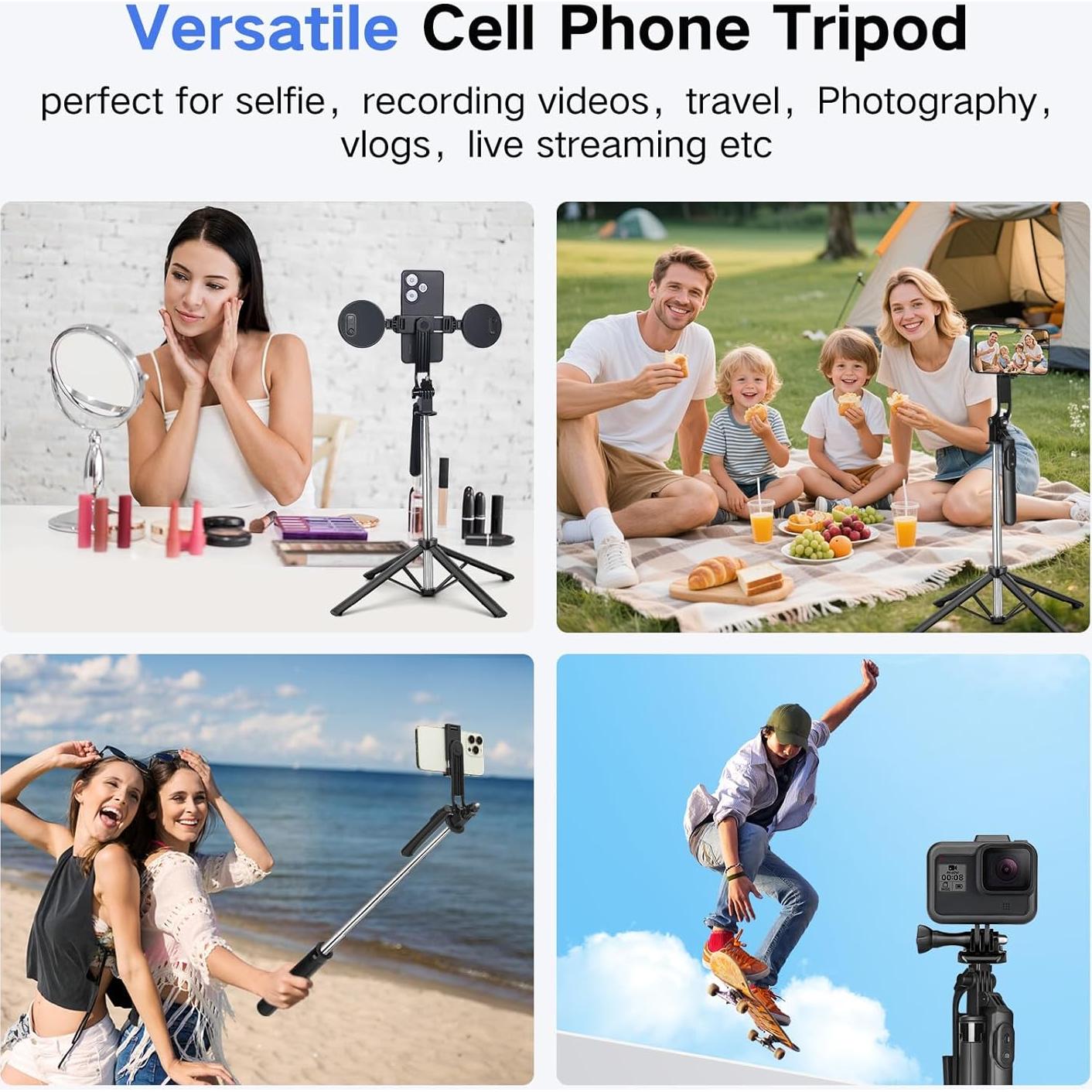 Trípode de Selfie YUANRAN 177.8 cm con Luz y Control Remoto