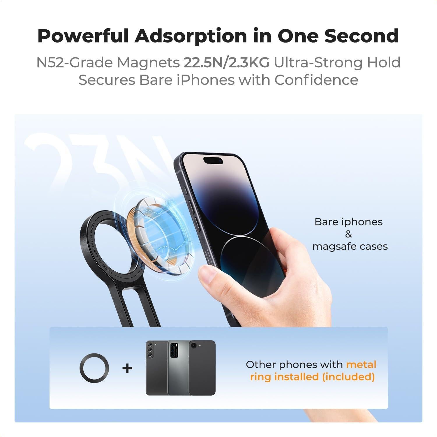 Soporte Magnético K&F Concept para iPhone 12-16, Trípode 97g