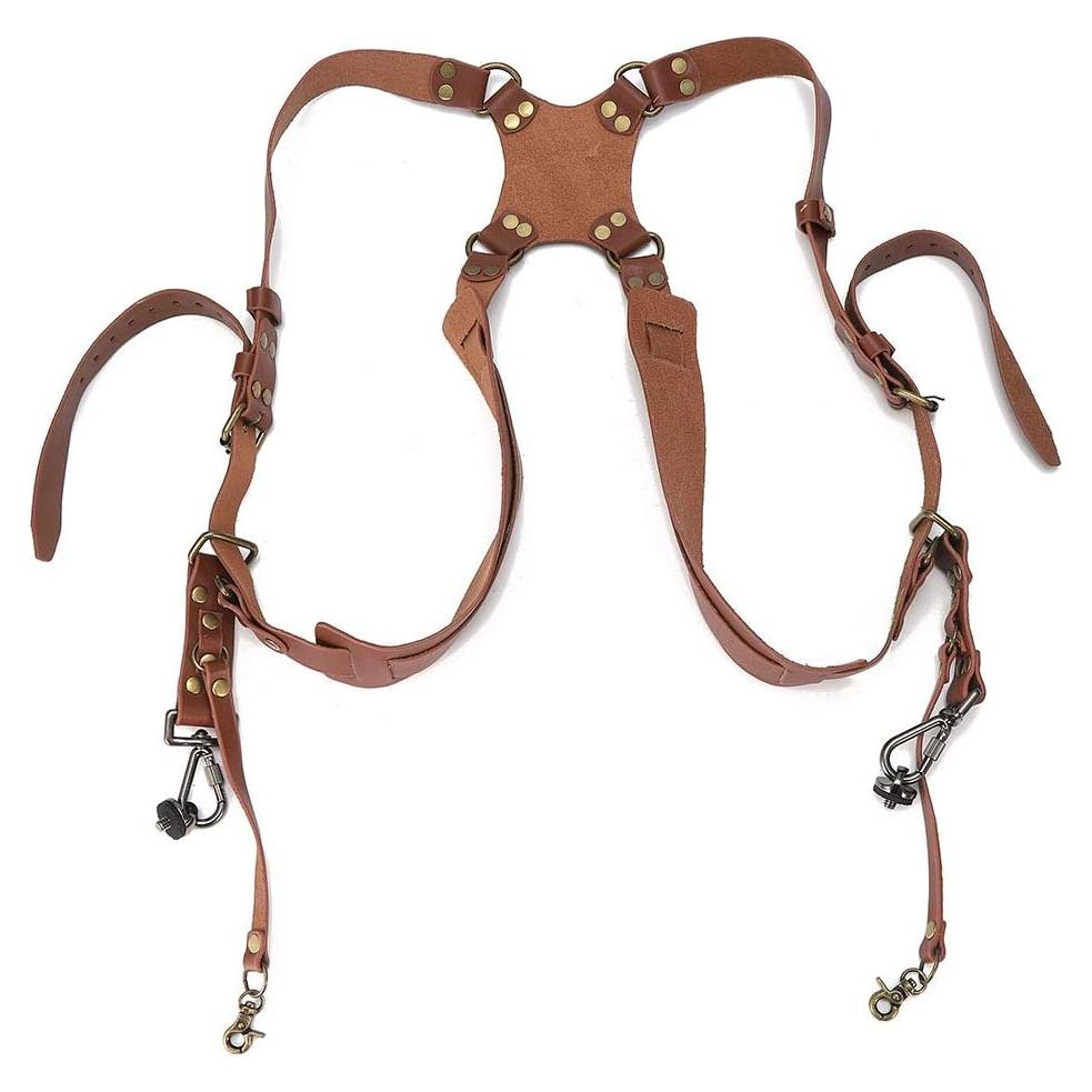 Arnés de Doble Cámara Leopacat Correa Ajustable para DSLR