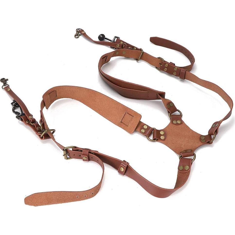 Arnés de Doble Cámara Leopacat Correa Ajustable para DSLR