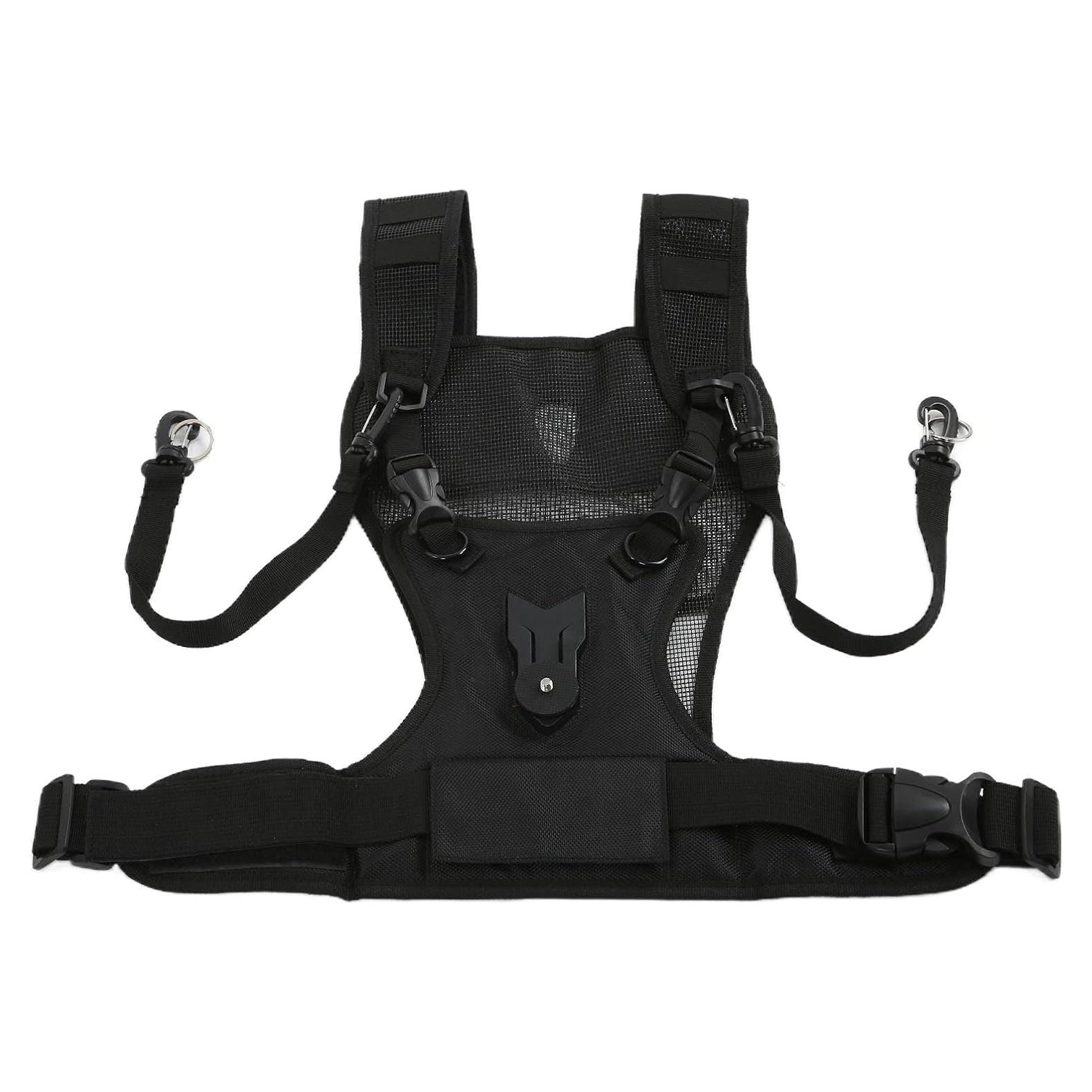 Arnés de cámara doble hombro Mrisata, nylon premium, ergonómico