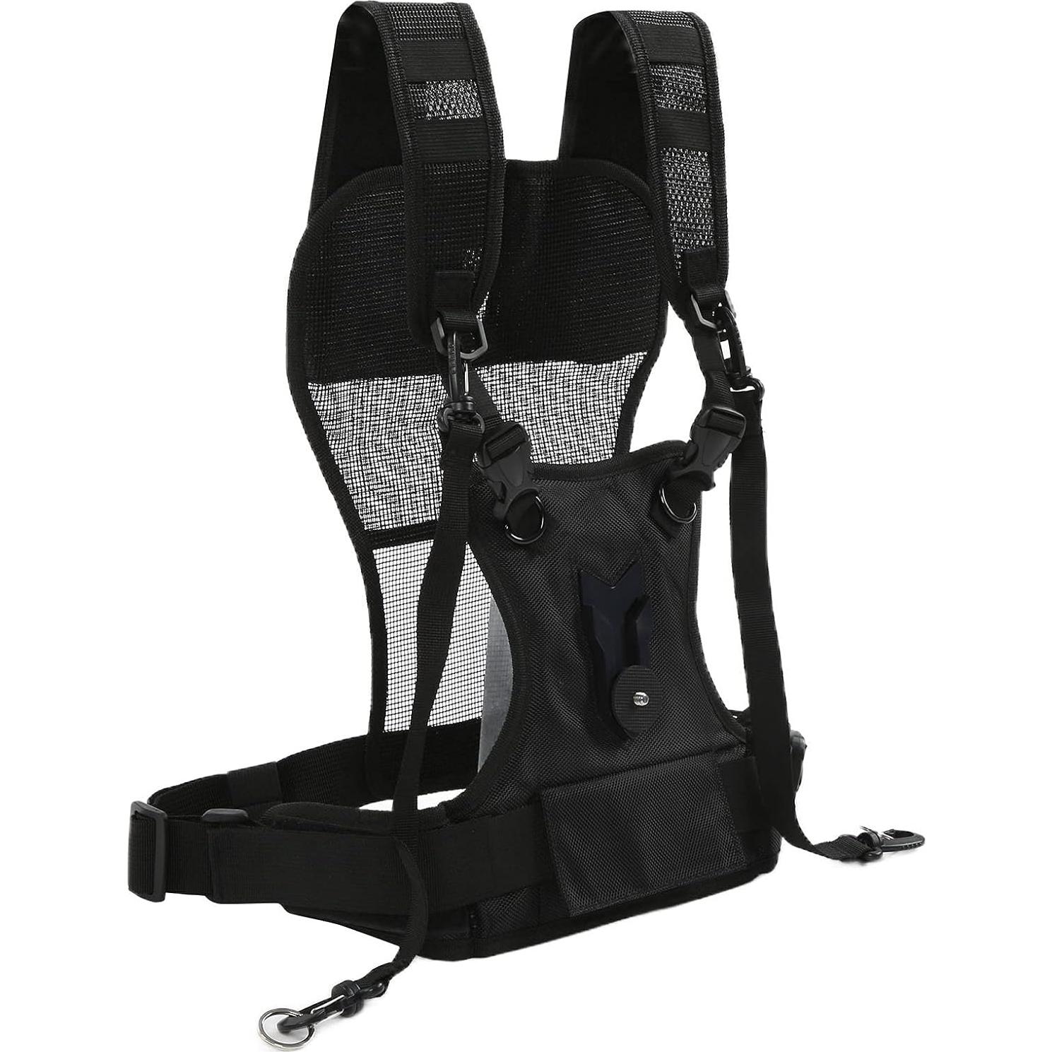 Arnés de cámara doble hombro Mrisata, nylon premium, ergonómico