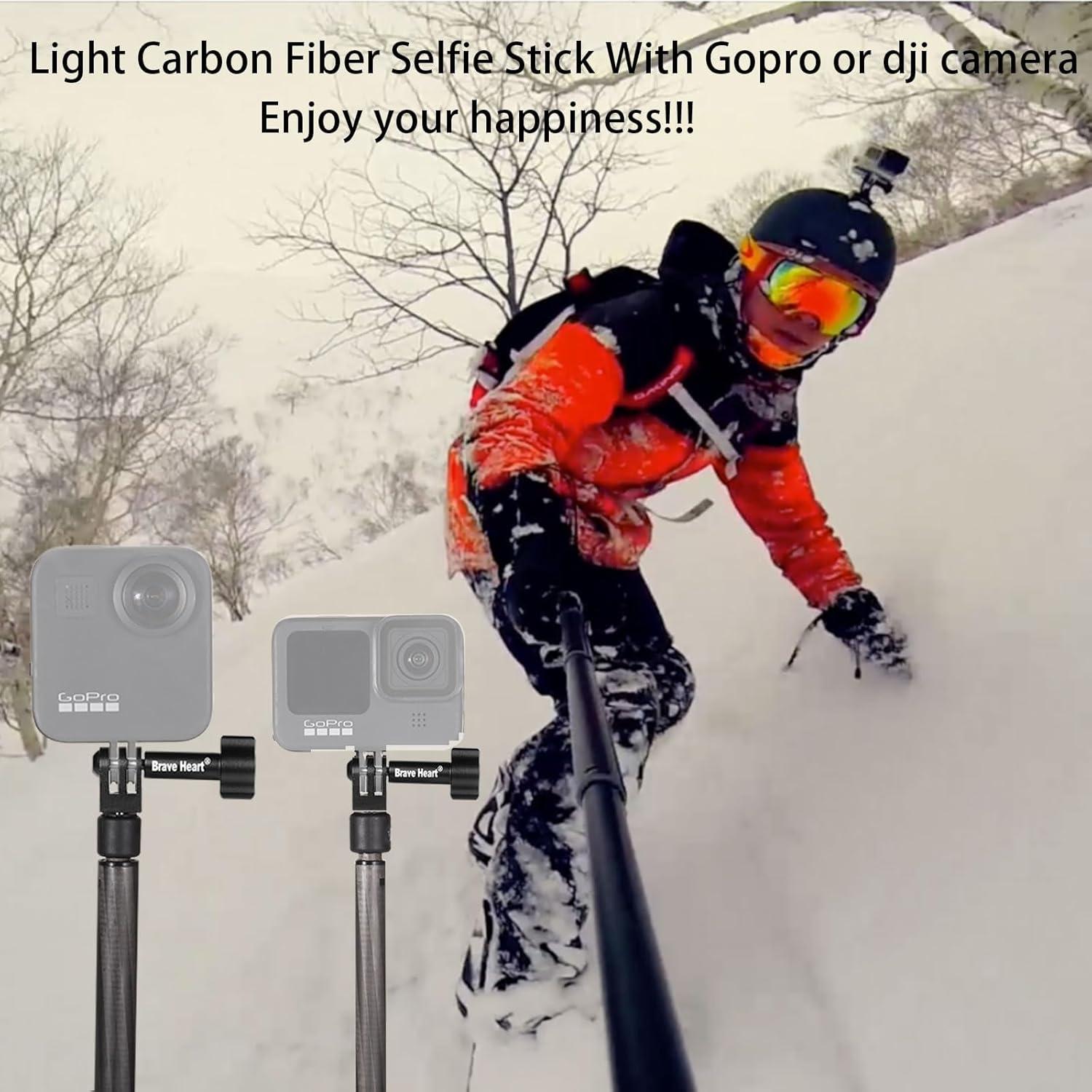 Palo de Selfie Invisible Corazón Valiente 26.9-119.9 cm Fibra de Carbono