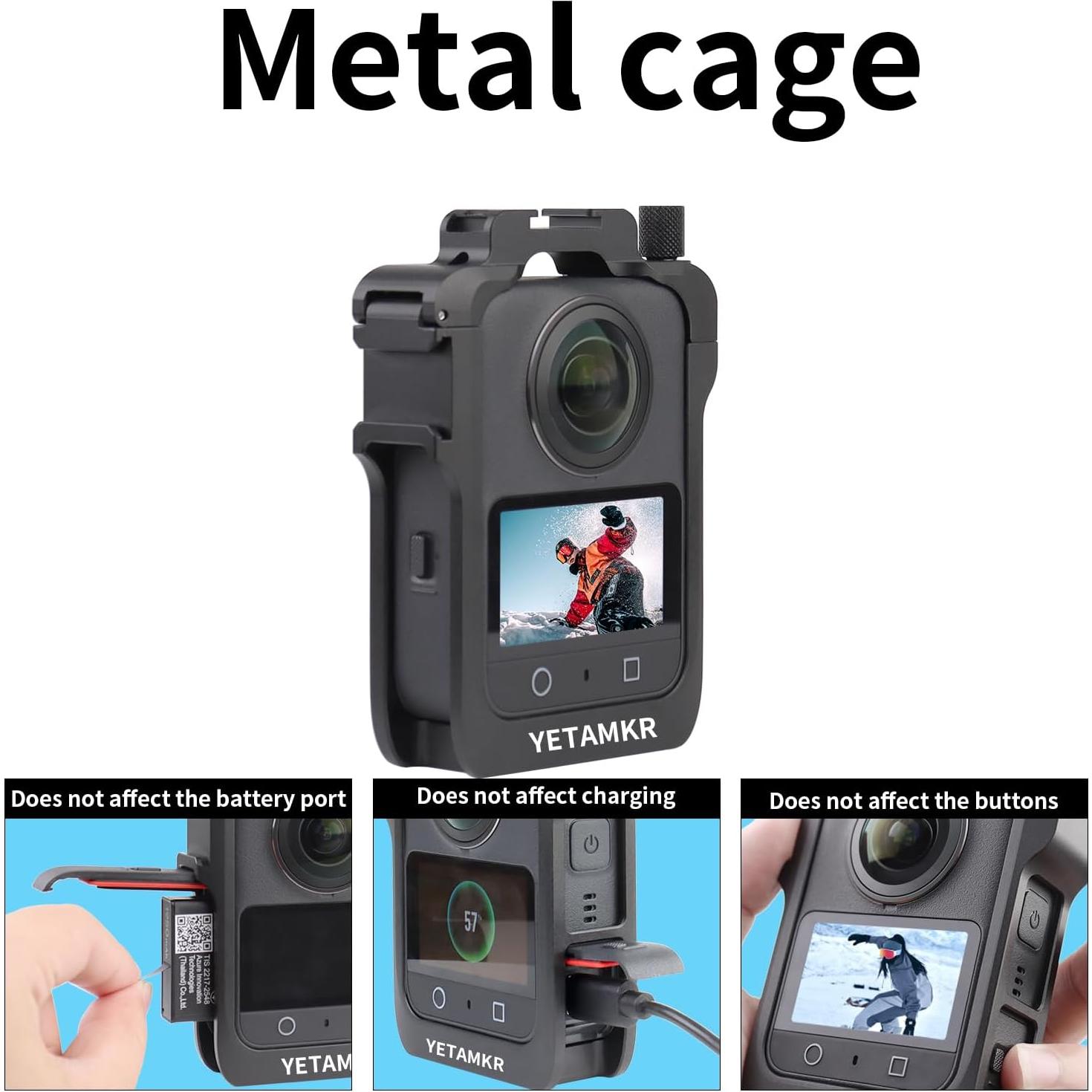 Kit de Protección YETAMKR para DJI Osmo 360 - Jaula de Aluminio