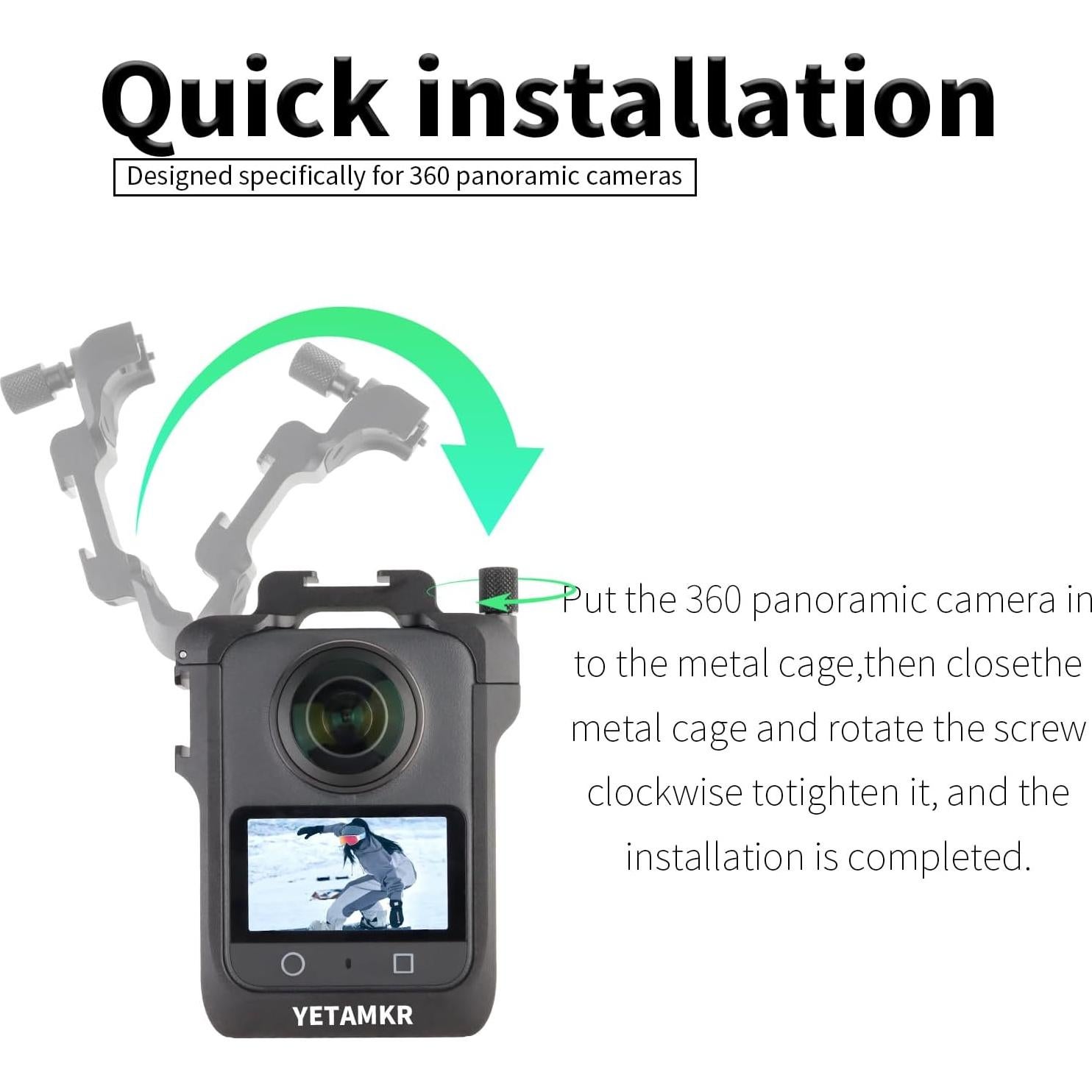 Kit de Protección YETAMKR para DJI Osmo 360 - Jaula de Aluminio