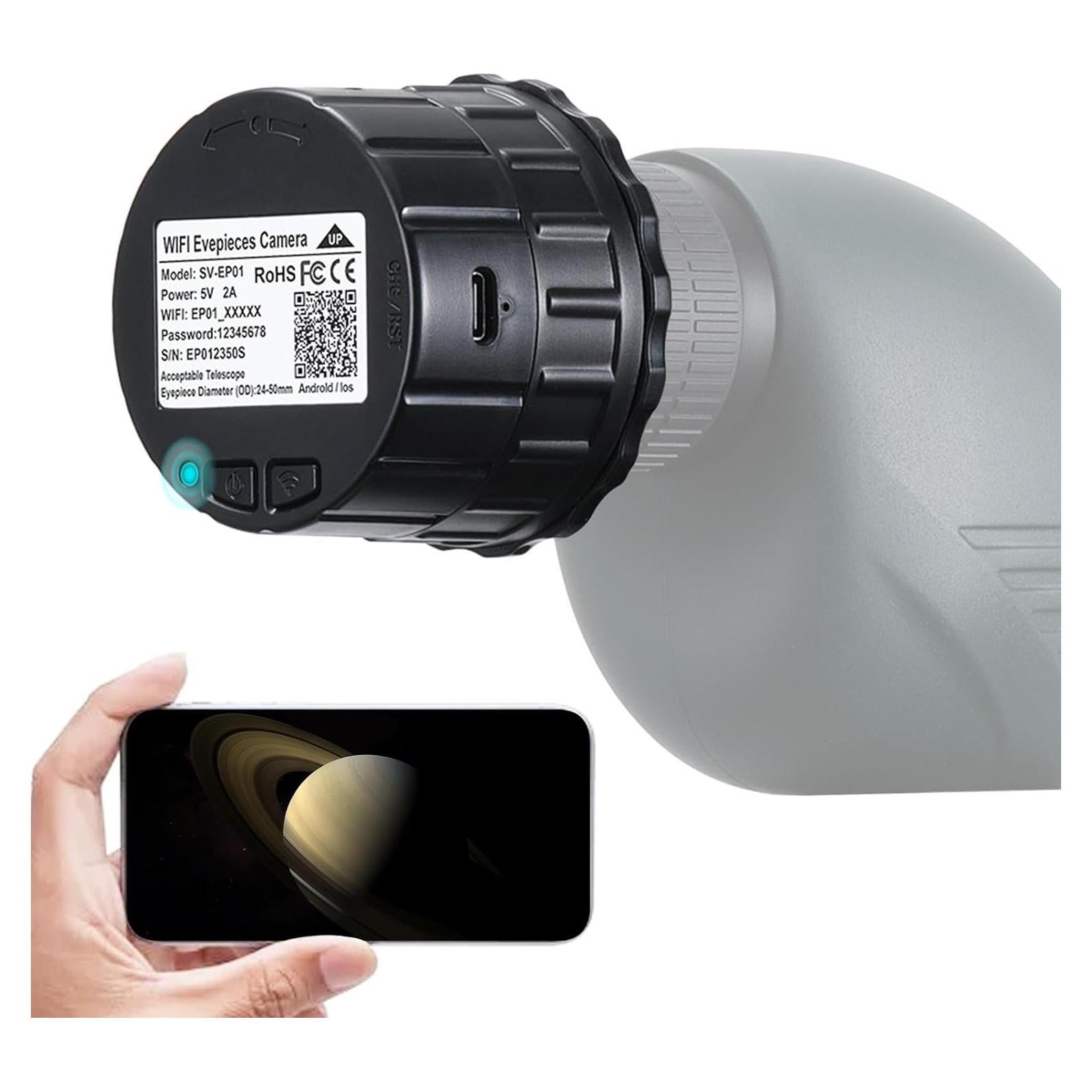 Cámara de Ocular WiFi YWLL SV-EP01 2.5K para Telescopios y Microscopios