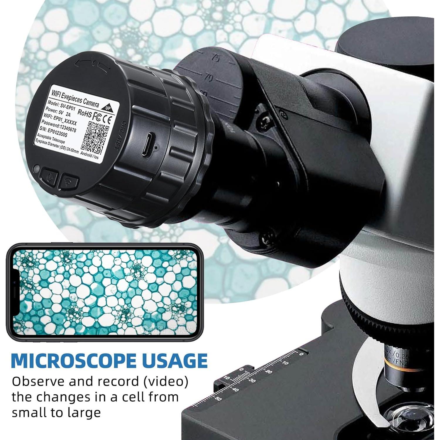 Cámara de Ocular WiFi YWLL SV-EP01 2.5K para Telescopios y Microscopios